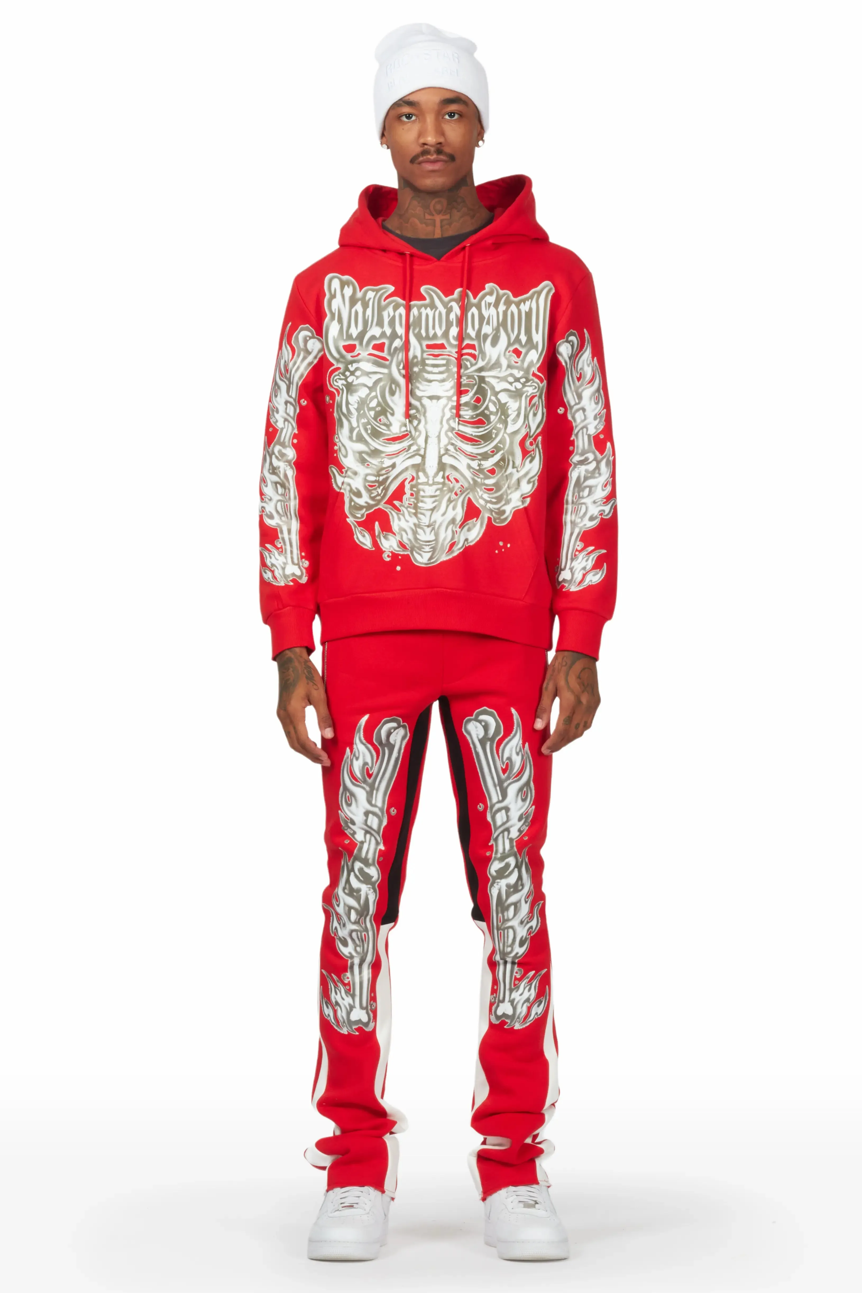 Skelly Red Hoodie Stacked Flare Track Set sold by Rockstar Original