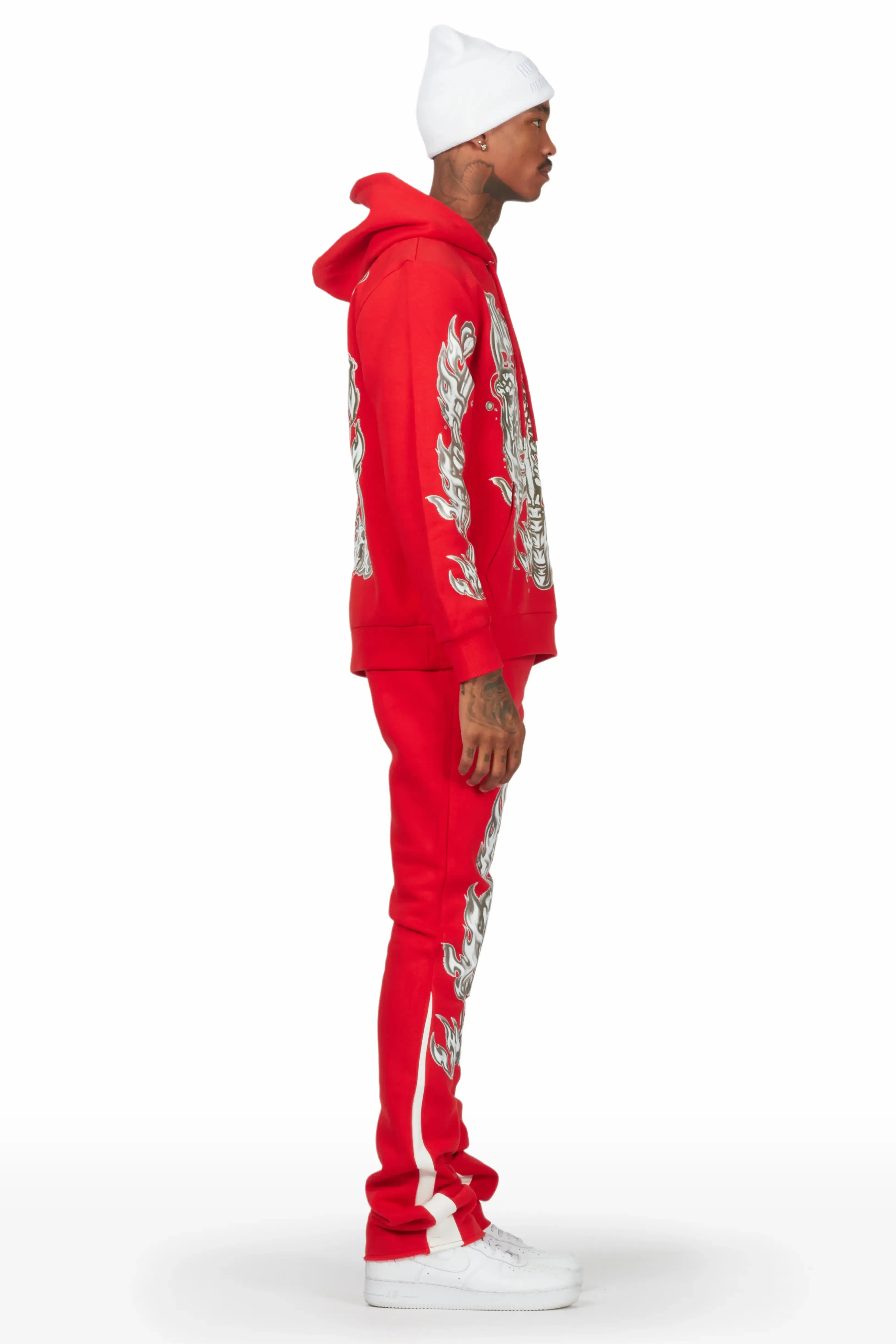 Skelly Red Hoodie Stacked Flare Track Set sold by Rockstar Original product image thumbnail 3
