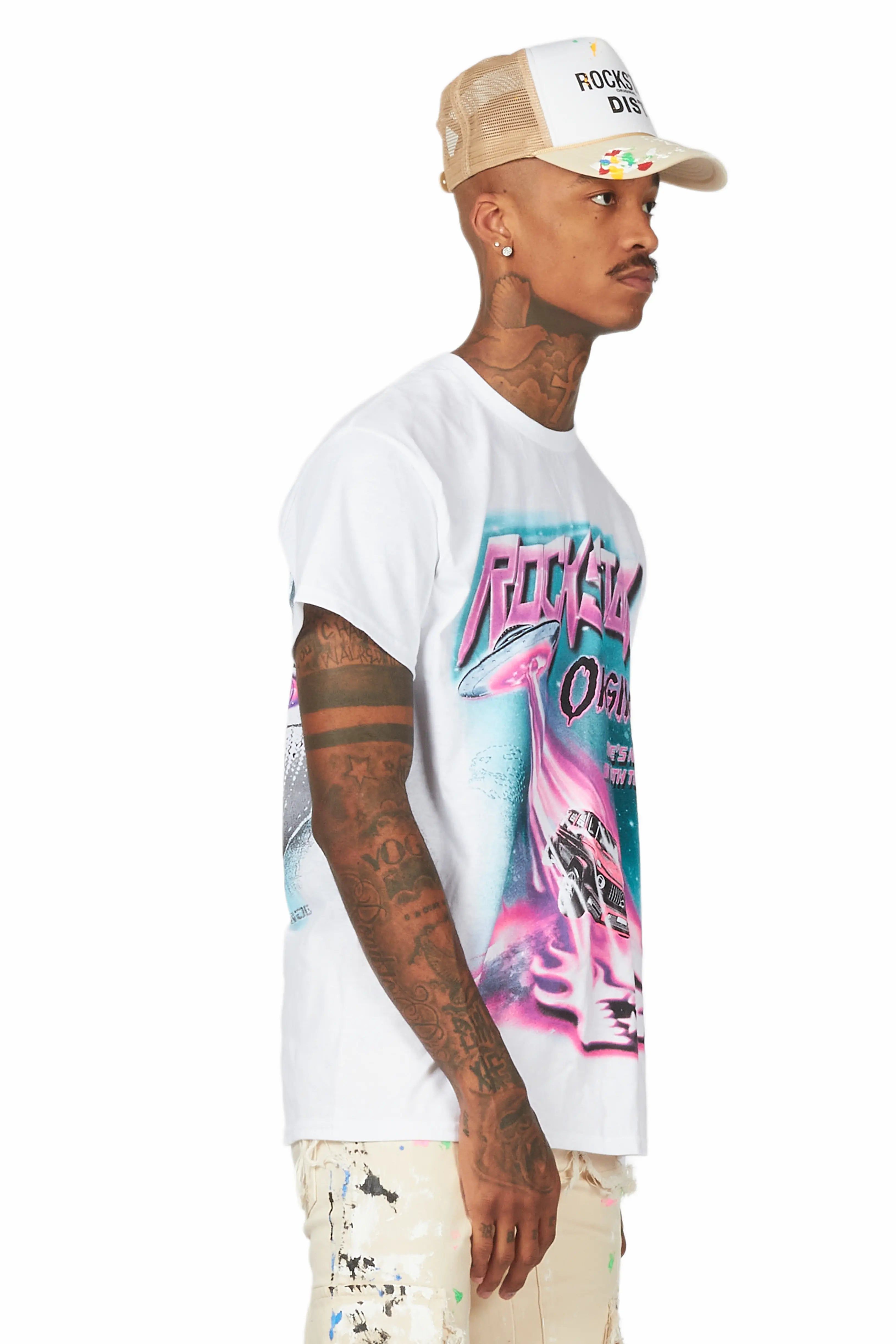 Darwin White Graphic T-Shirt sold by Rockstar Original product image thumbnail 3