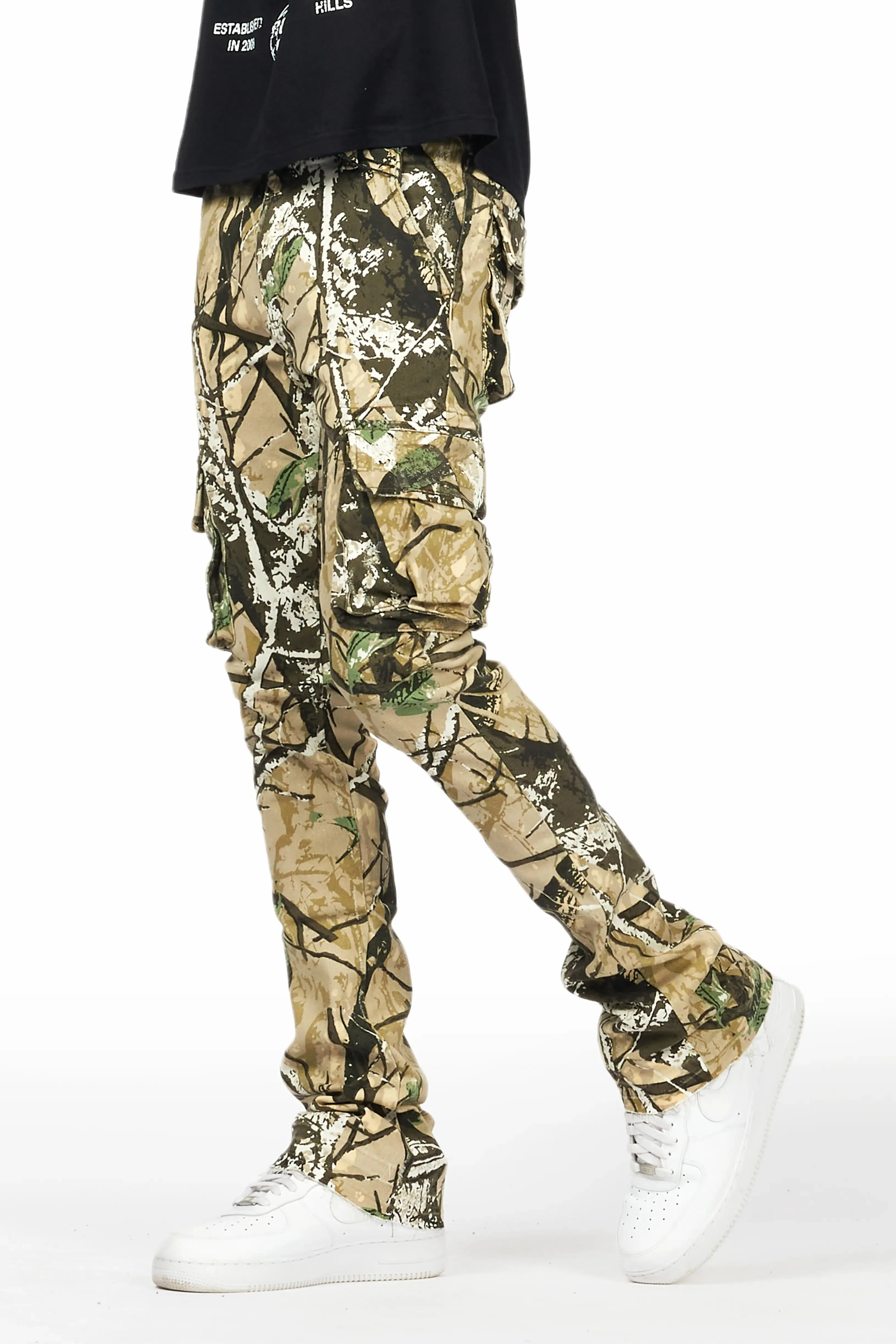 Kirrem Tree Camo Stacked Flare Jean sold by Rockstar Original