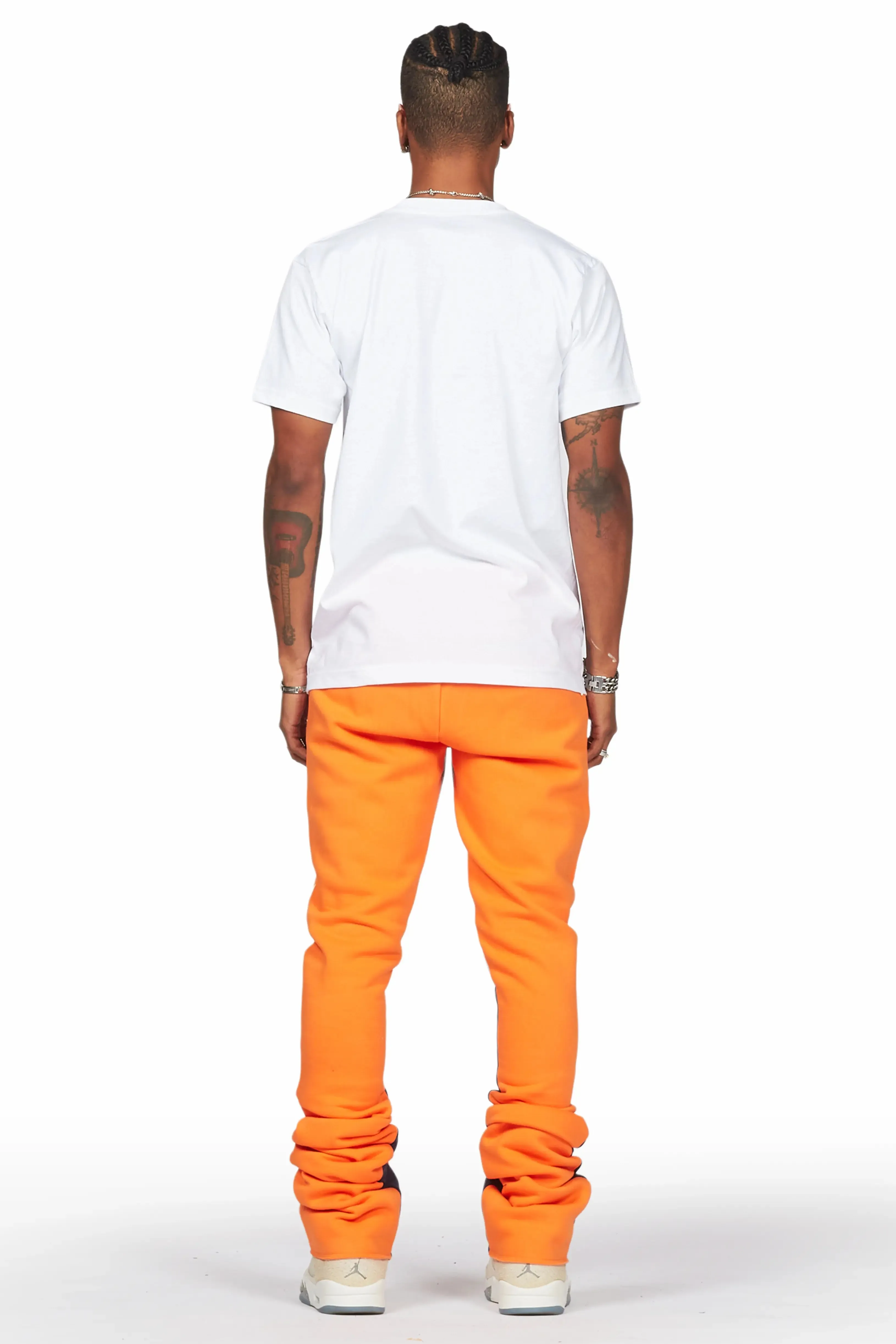 Damone Orange Super Stacked Flare Track Pant sold by Rockstar Original product image thumbnail 5