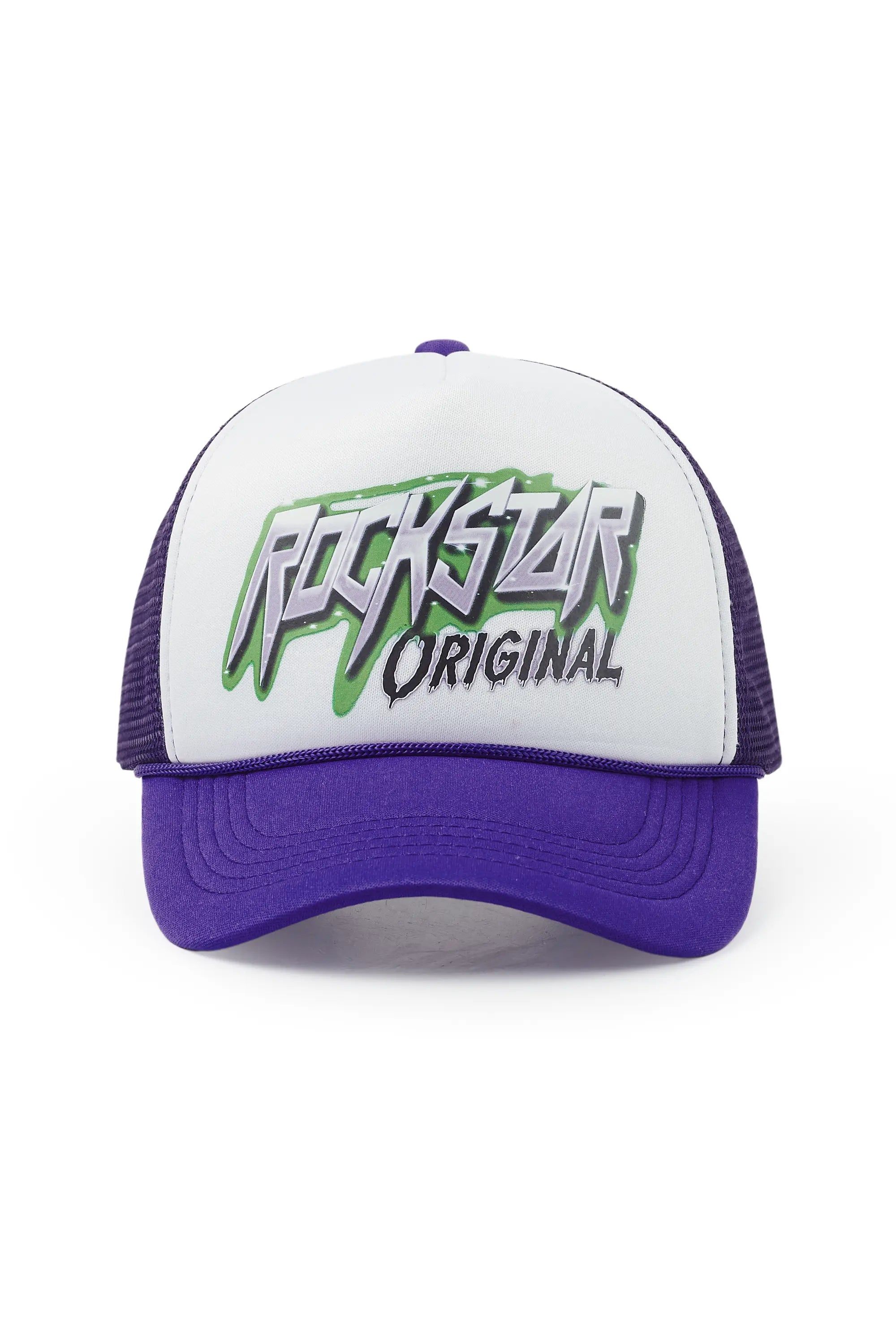Darwin White/Purple Trucker Hat sold by Rockstar Original