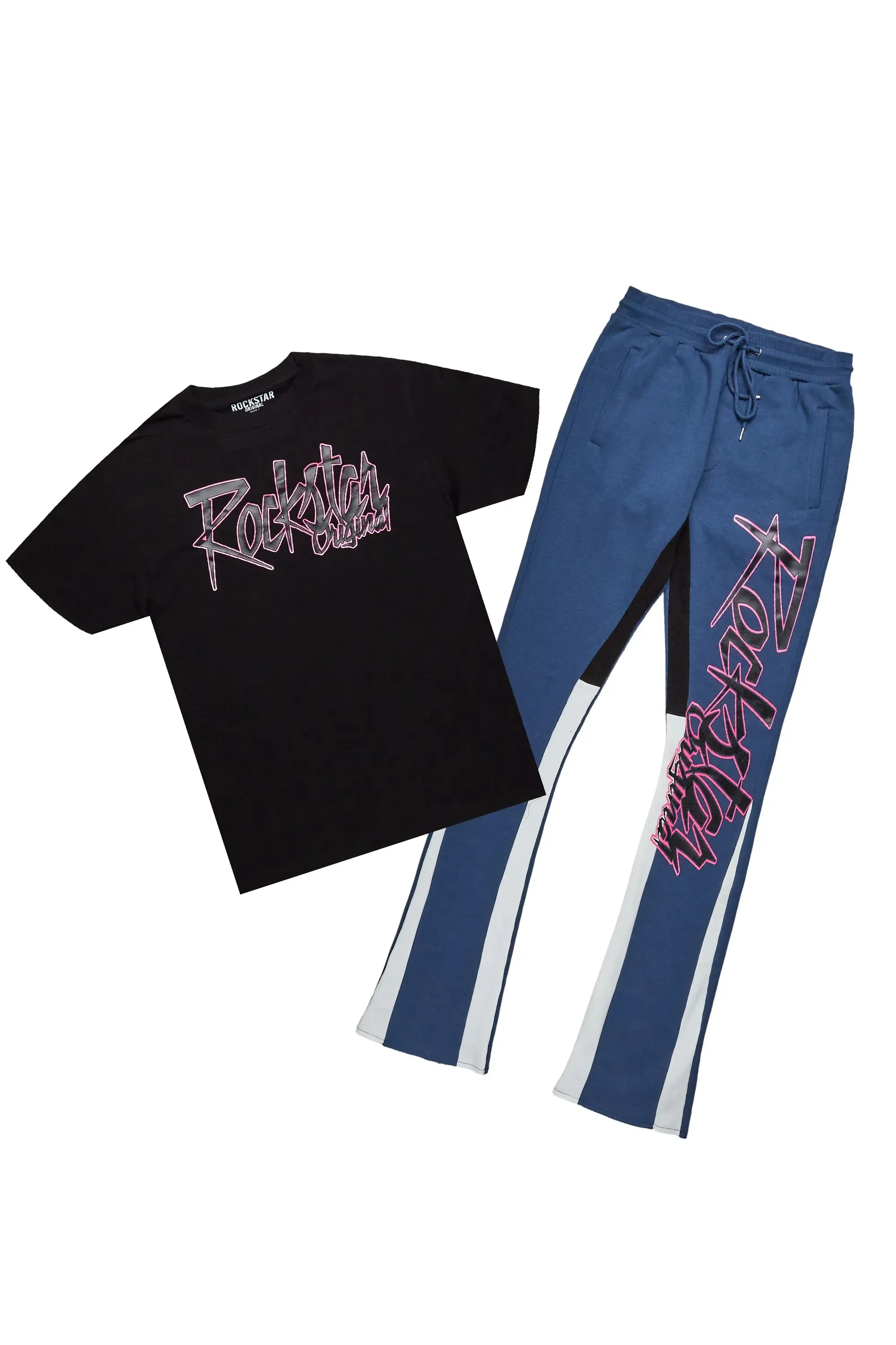 Kalibre Navy/Black T-Shirt Stacked Flare Track Set sold by Rockstar Original