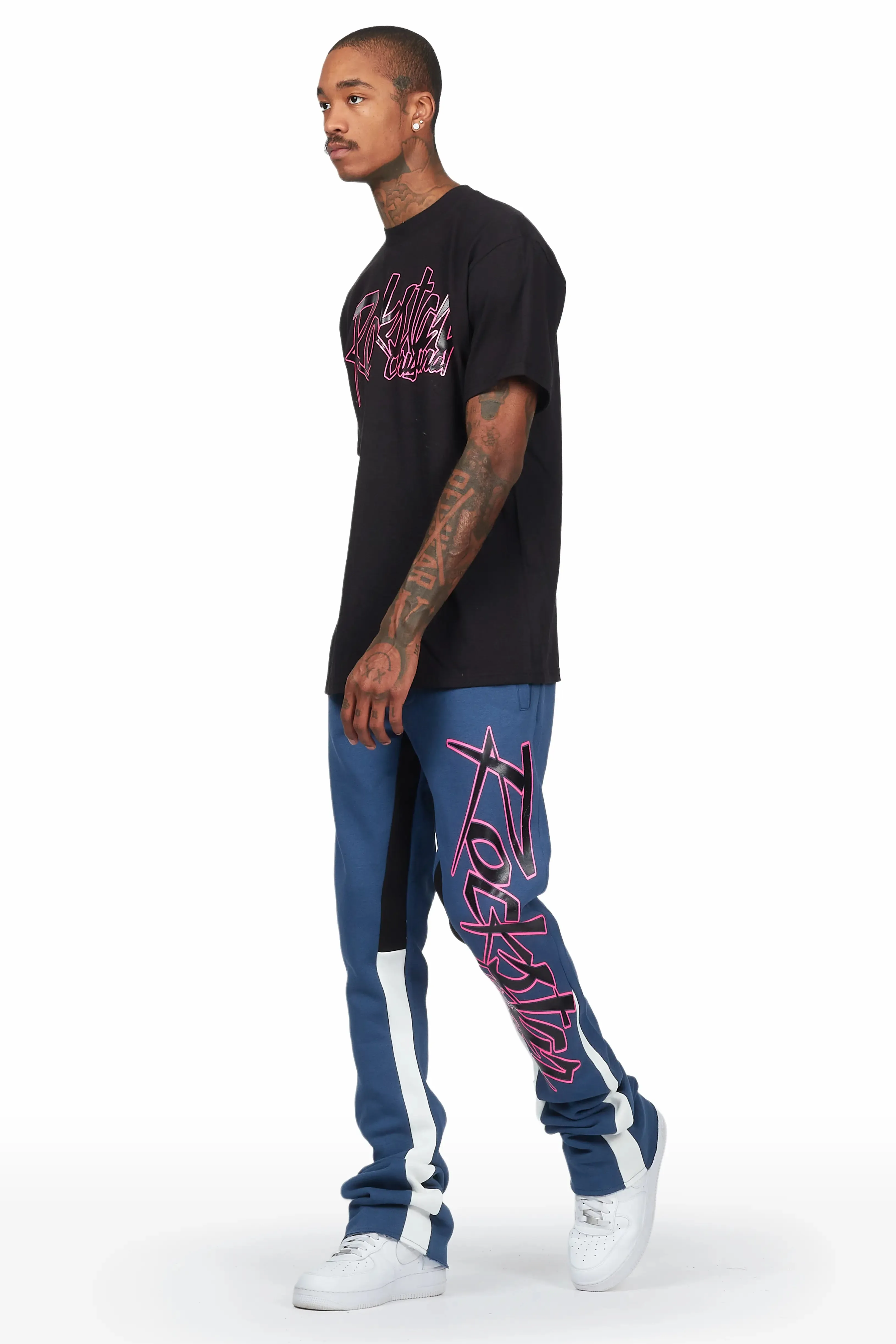 Kalibre Navy/Black T-Shirt Stacked Flare Track Set sold by Rockstar Original product image thumbnail 5