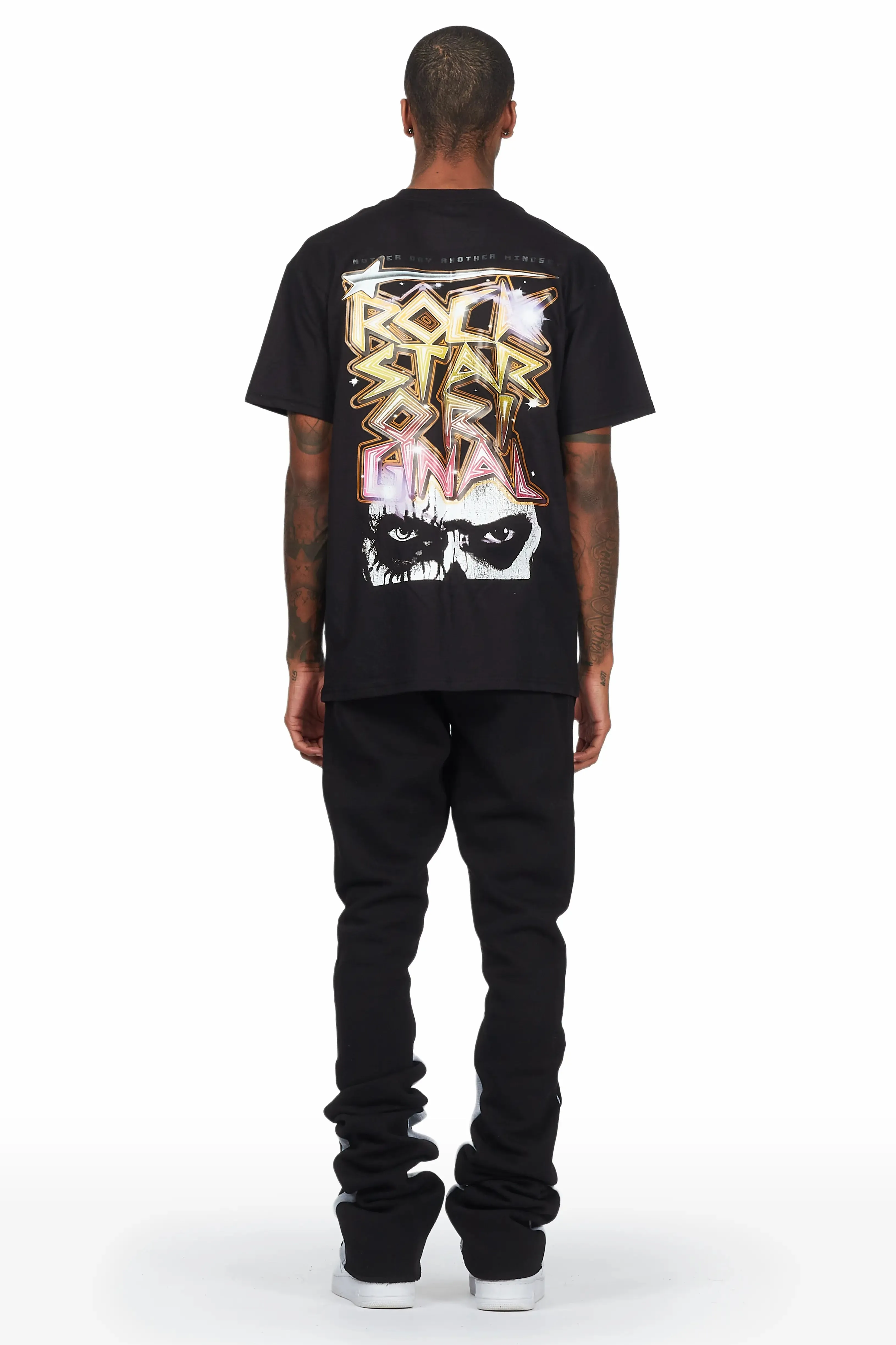 Wali Black T-Shirt Super Stacked Flare Track Set sold by Rockstar Original product image thumbnail 4