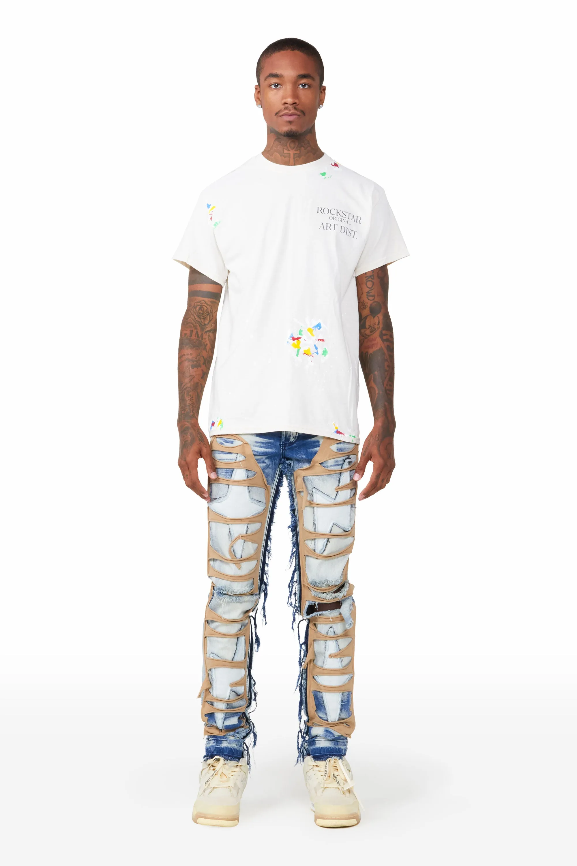 Dontae Blue Patchwork Jean sold by Rockstar Original product image thumbnail 3