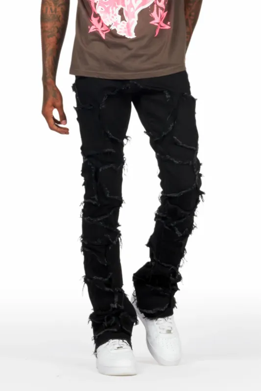 Arturo Black Stacked Flare Jeans sold by Rockstar Original