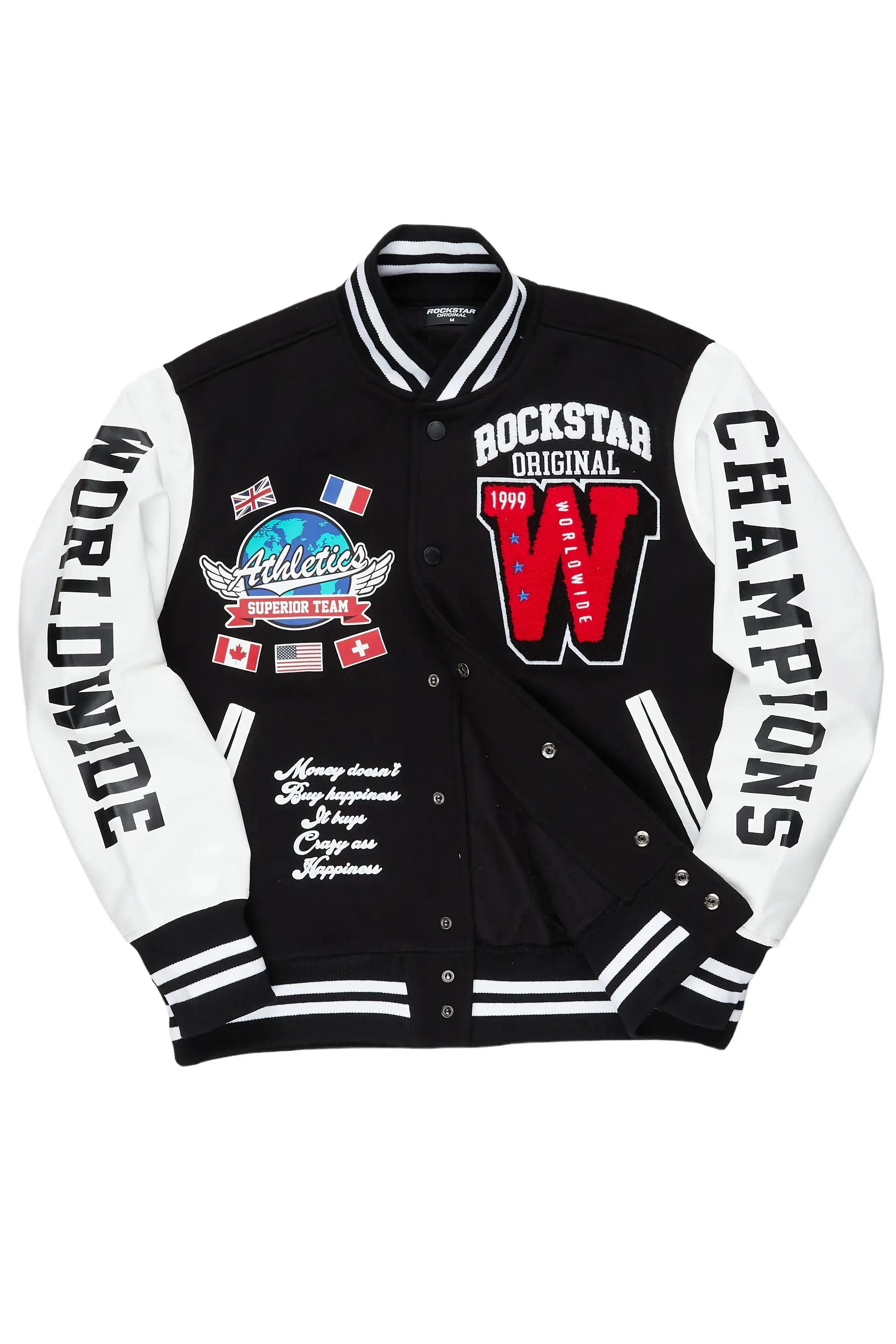 Izumi Black Varsity Jacket sold by Rockstar Original product image thumbnail 3