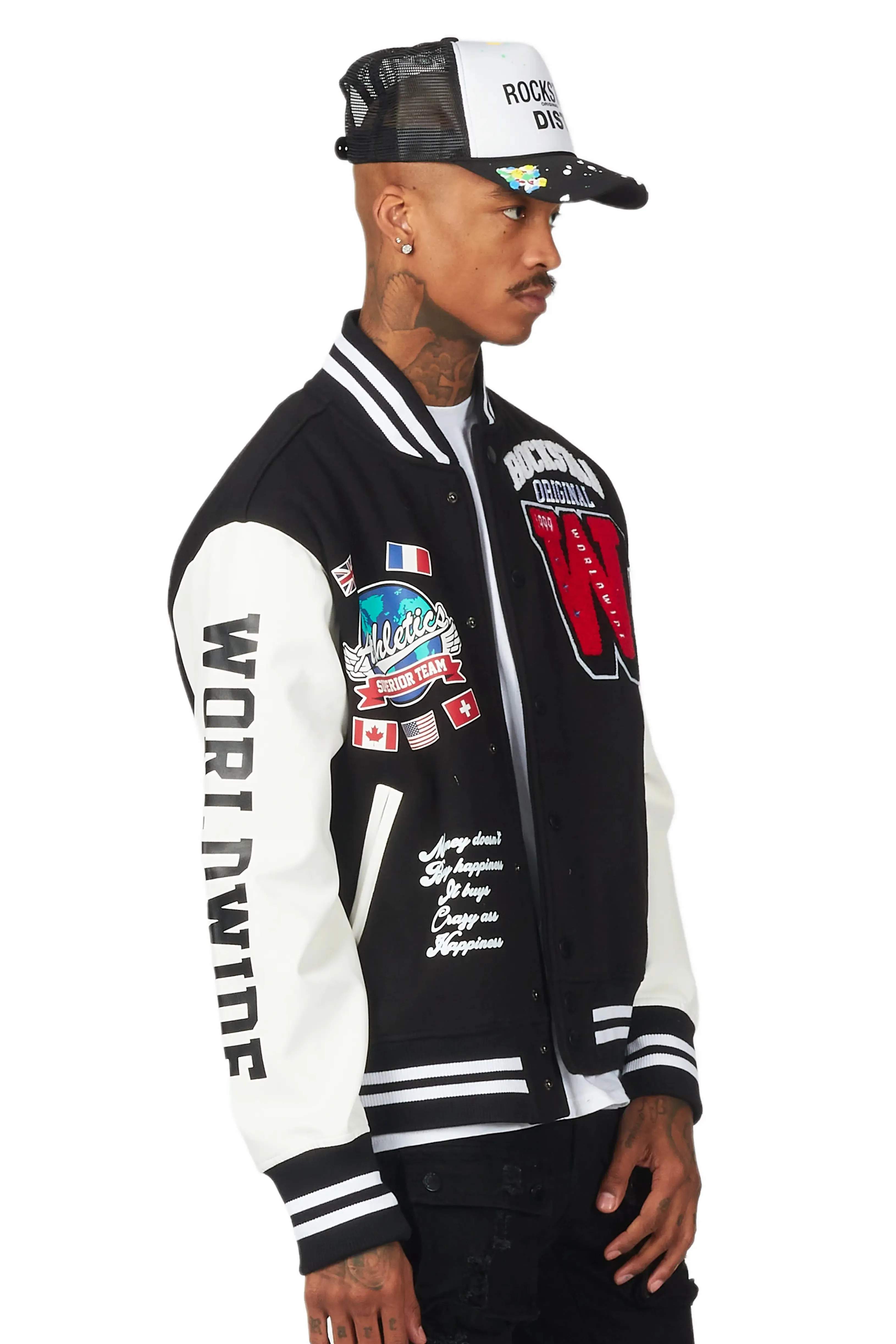 Izumi Black Varsity Jacket sold by Rockstar Original product image thumbnail 5