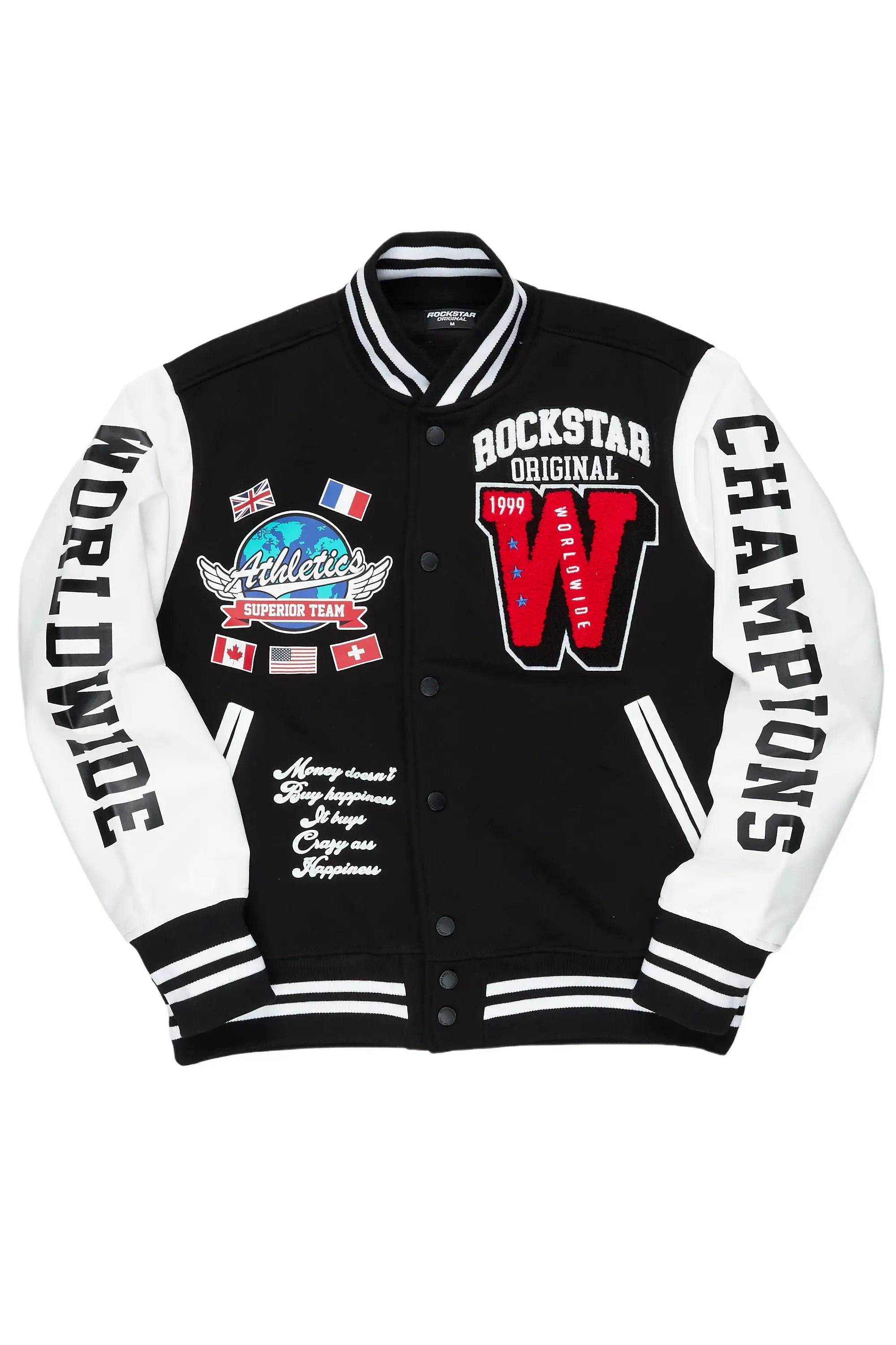Izumi Black Varsity Jacket sold by Rockstar Original product image thumbnail 2