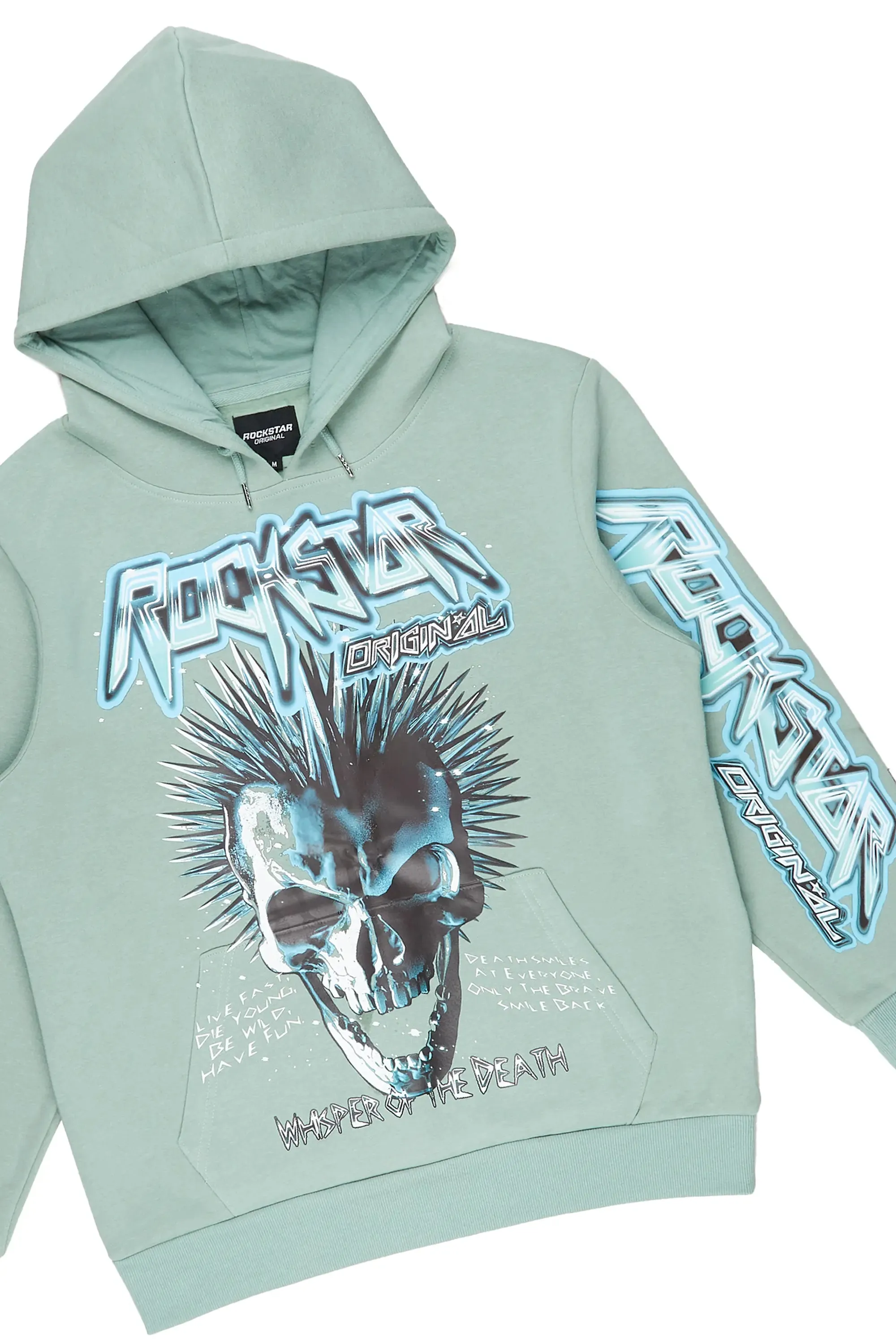 Obern Sage/White Graphic Hoodie/Stacked Flare Pant Track Set sold by Rockstar Original product image thumbnail 4