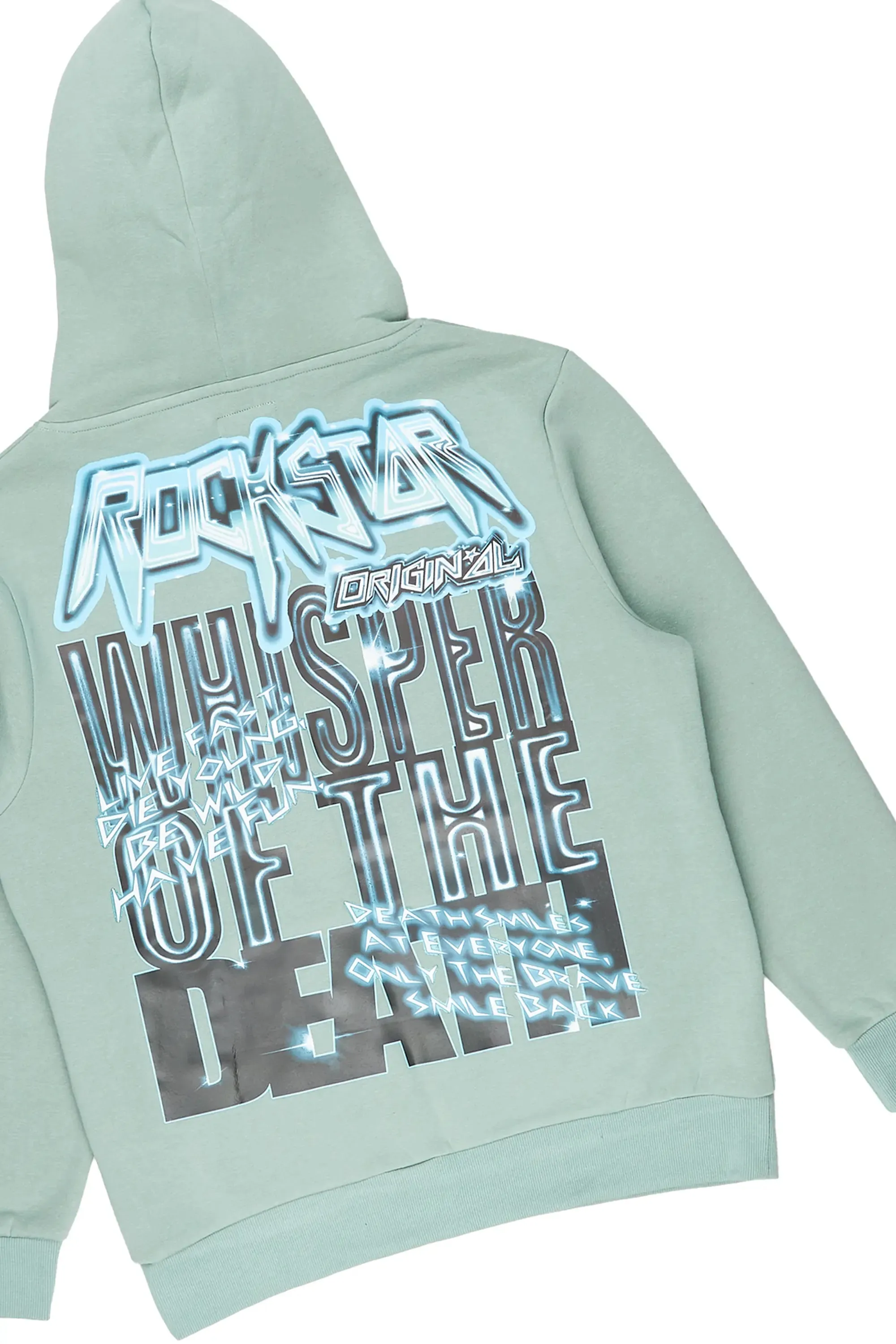 Obern Sage/White Graphic Hoodie/Stacked Flare Pant Track Set sold by Rockstar Original product image thumbnail 5