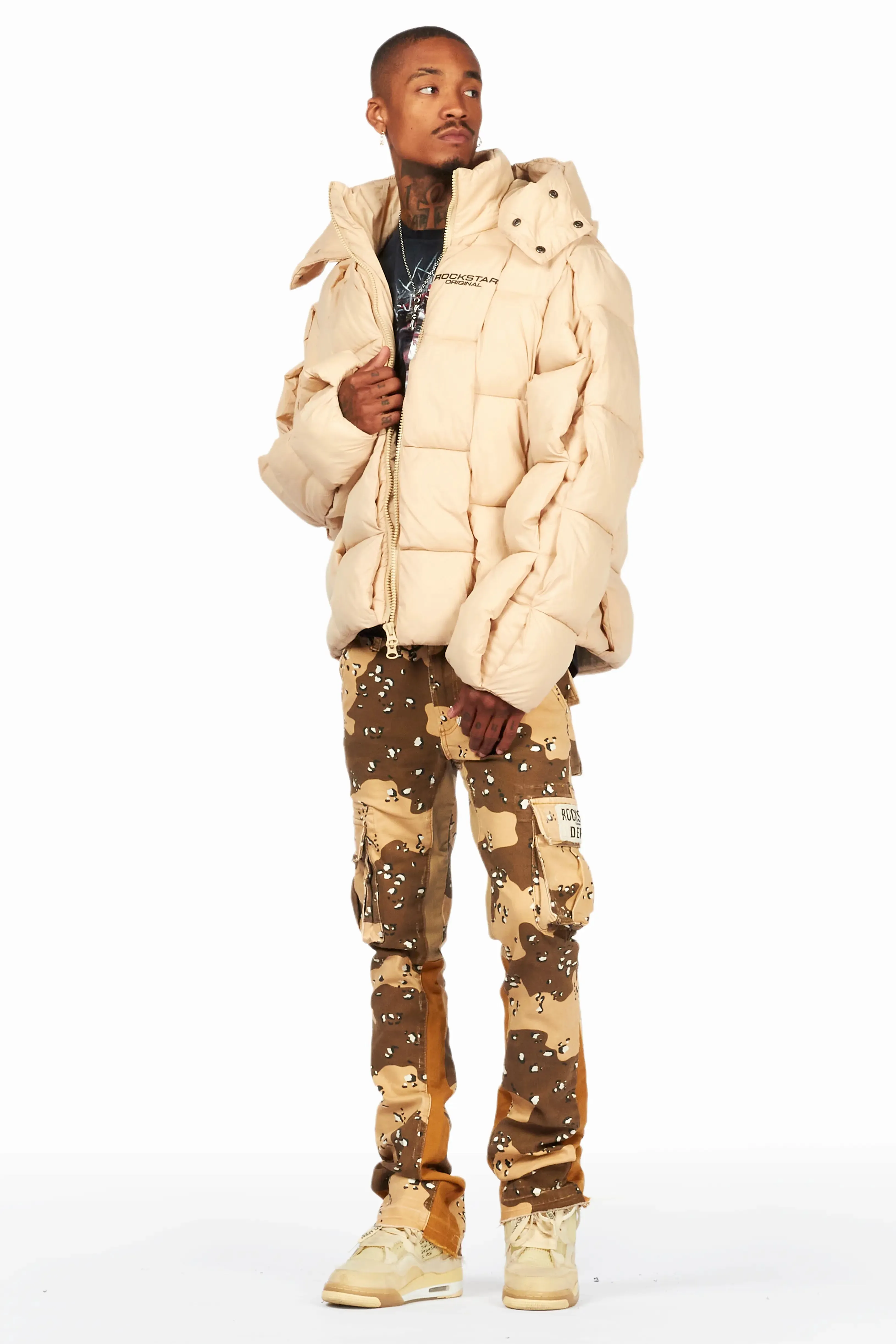 Marley Beige Puffer Jacket sold by Rockstar Original product image thumbnail 5