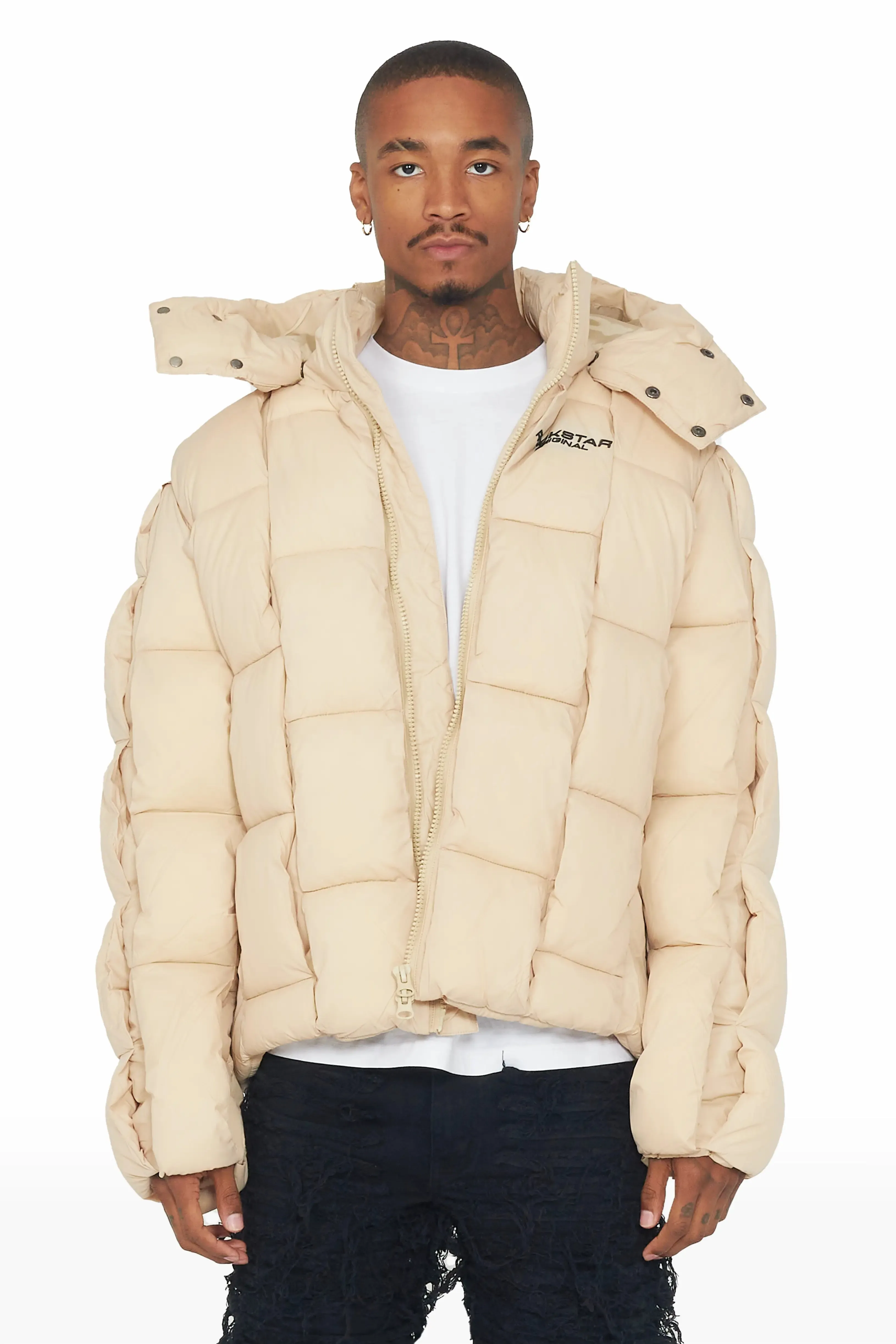Marley Beige Puffer Jacket sold by Rockstar Original