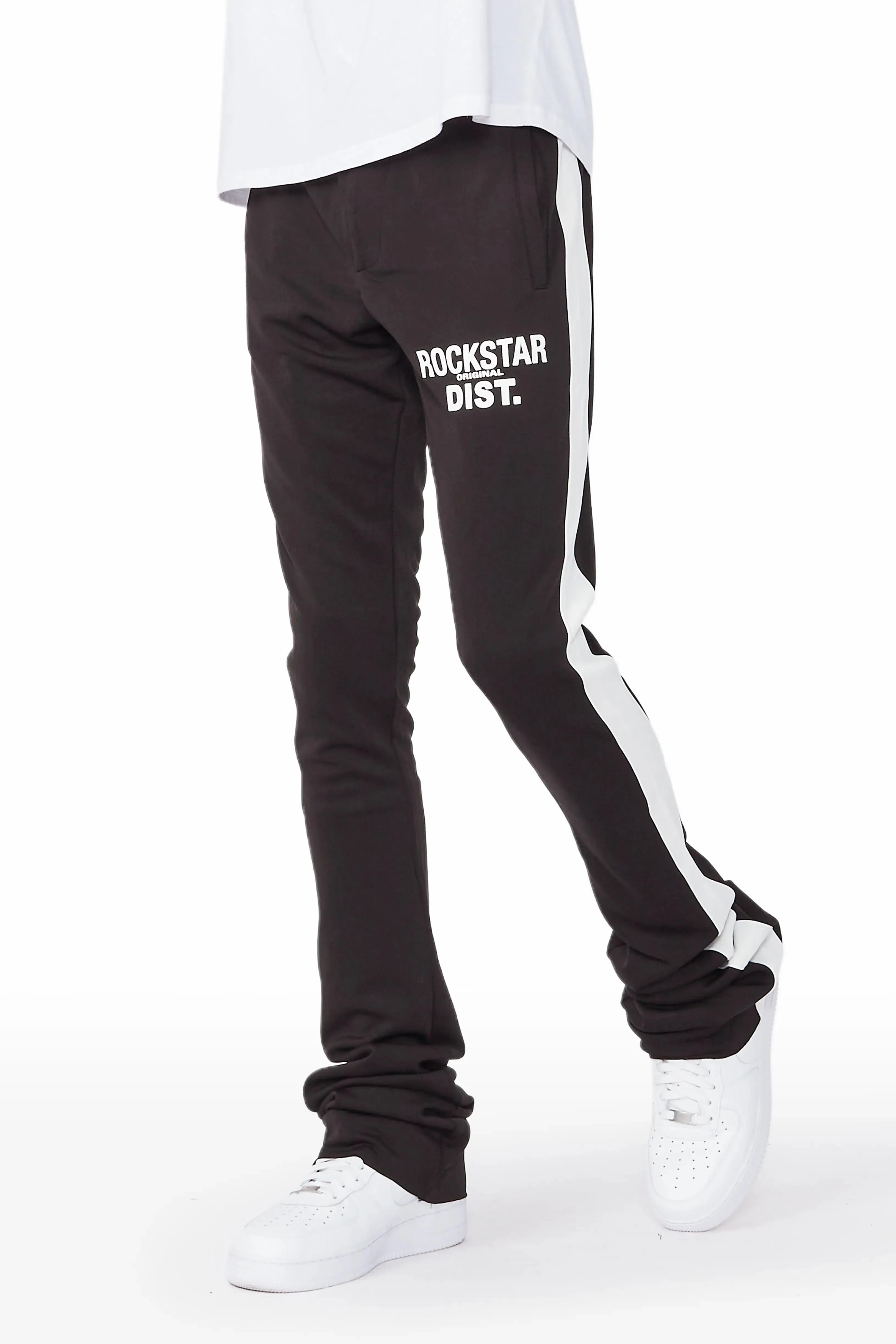 Landry Black Super Stacked Track Pant sold by Rockstar Original