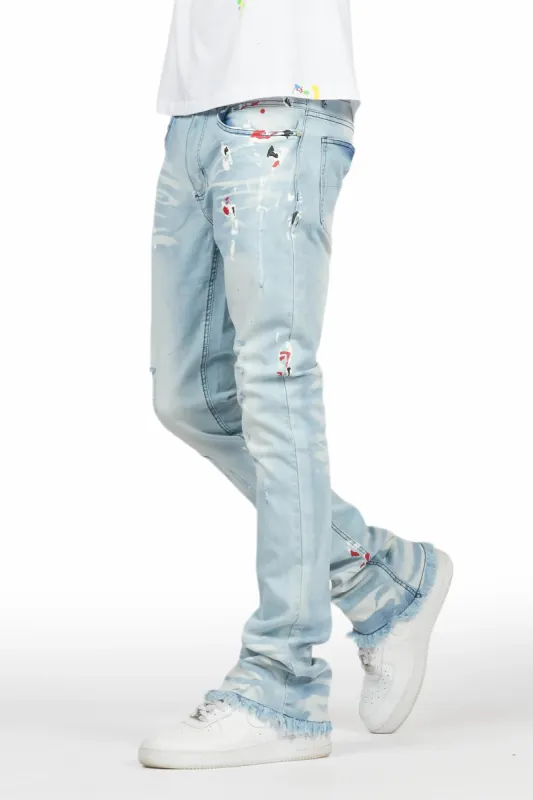 Alvar Blue Painter Stacked Flare Jean sold by Rockstar Original