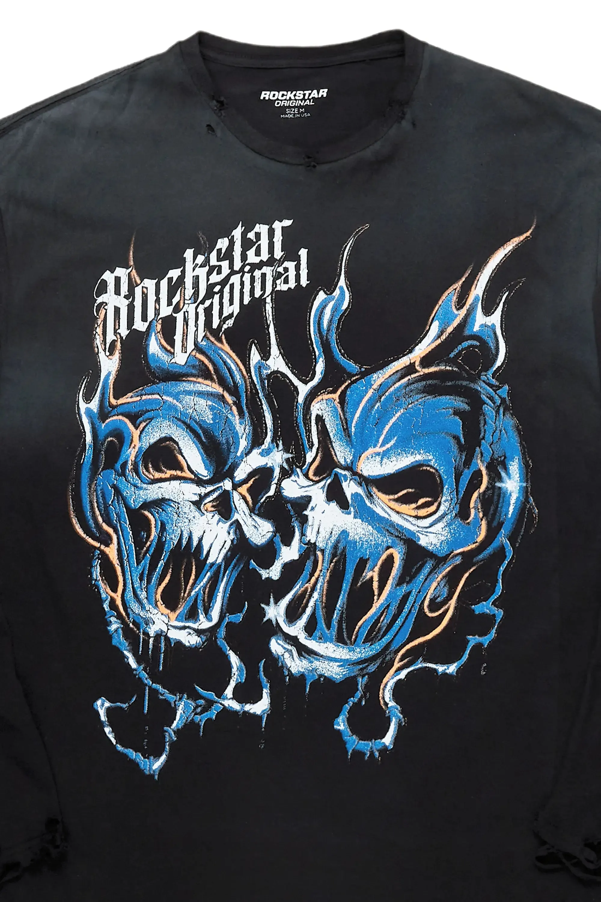 Texastea Black Long Sleeve Graphic T-Shirt sold by Rockstar Original product image thumbnail 5