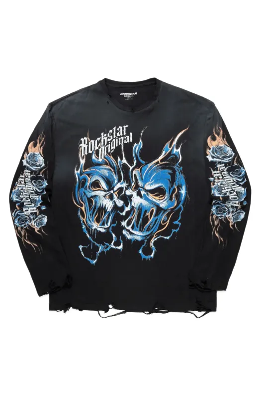 Texastea Black Long Sleeve Graphic T-Shirt sold by Rockstar Original