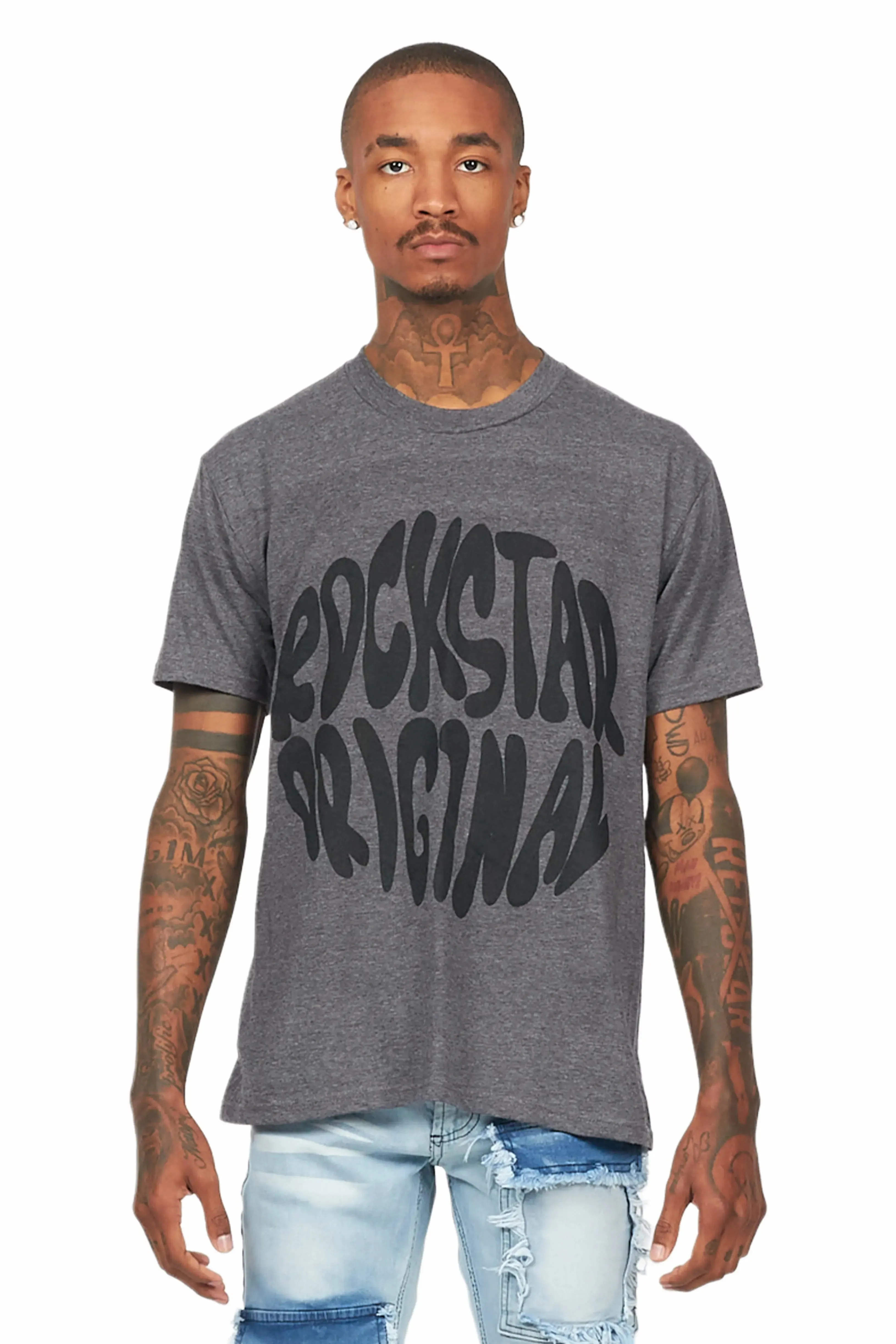 Thierry Heather Charcoal Graphic T-Shirt sold by Rockstar Original
