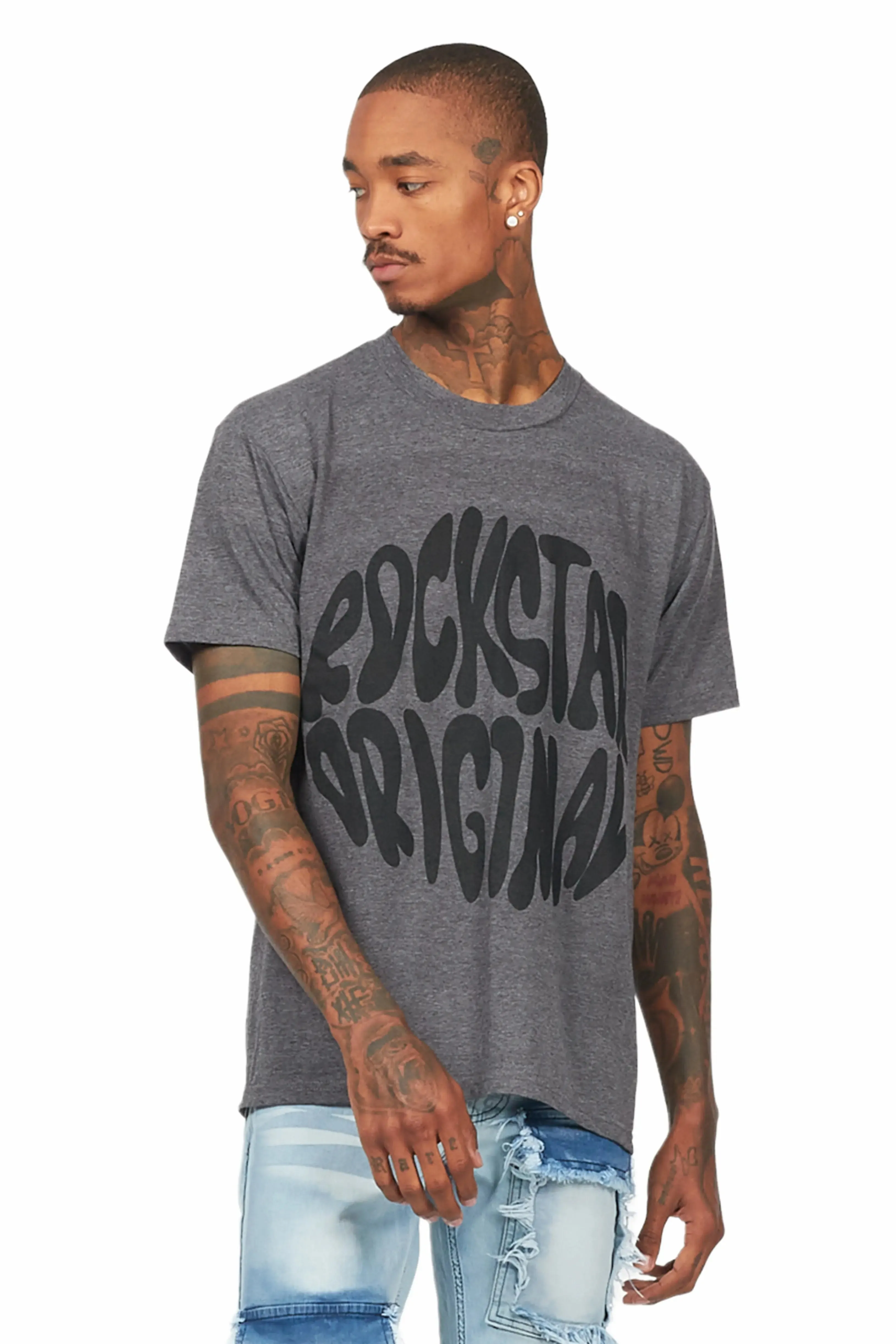 Thierry Heather Charcoal Graphic T-Shirt sold by Rockstar Original product image thumbnail 4