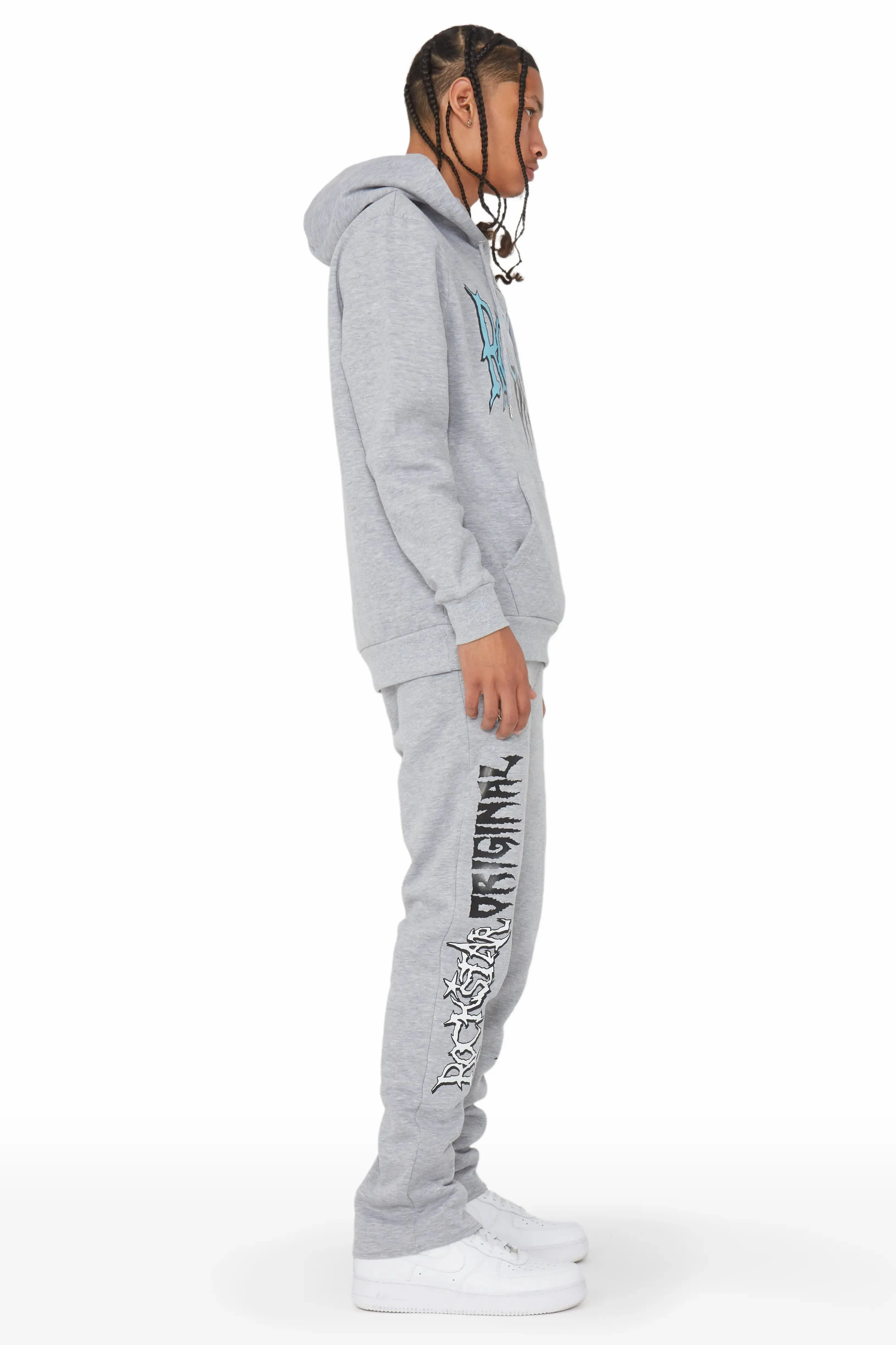 Foxx Heather Grey Slim Fit Track Set sold by Rockstar Original product image thumbnail 3
