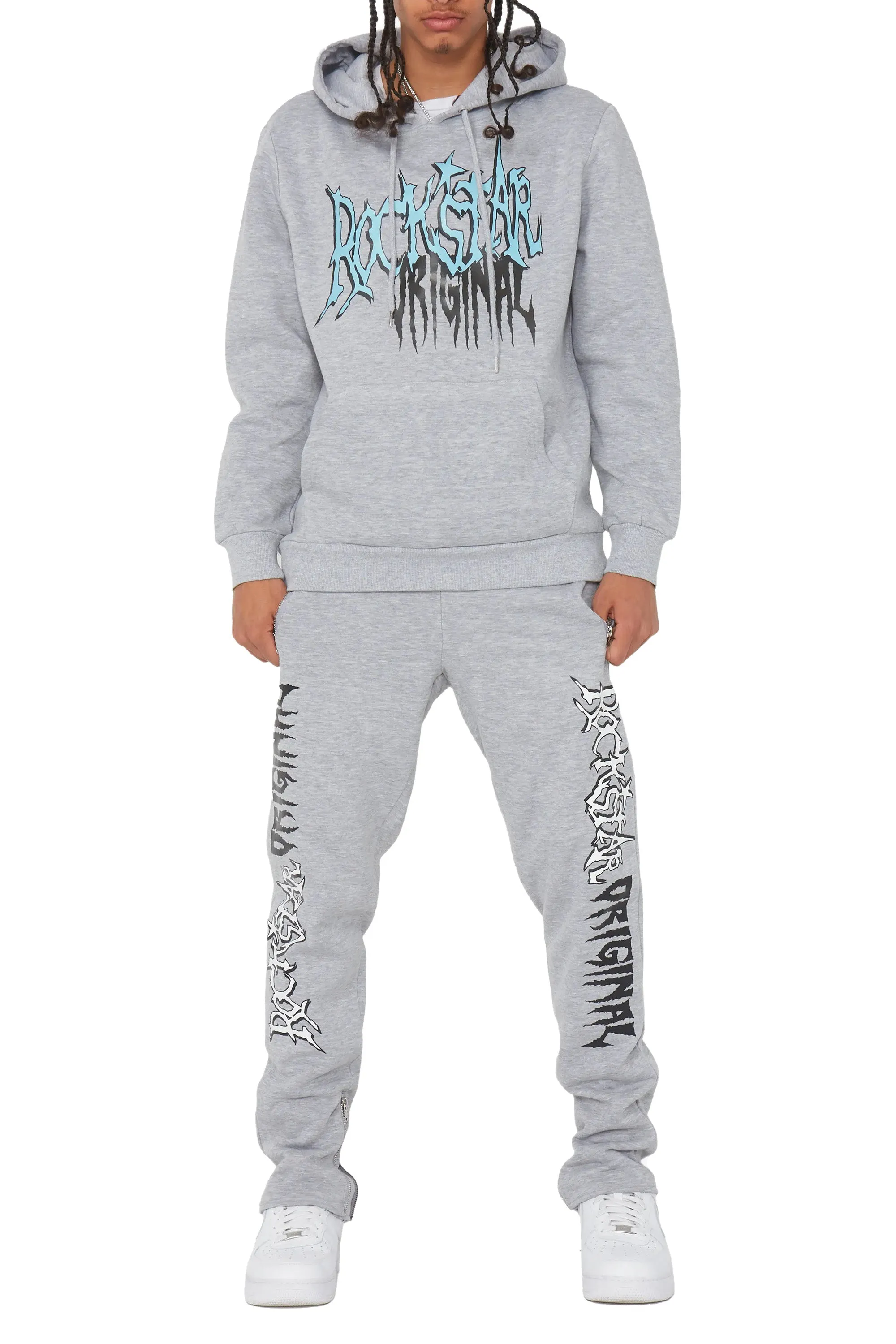 Foxx Heather Grey Slim Fit Track Set sold by Rockstar Original product image thumbnail 5