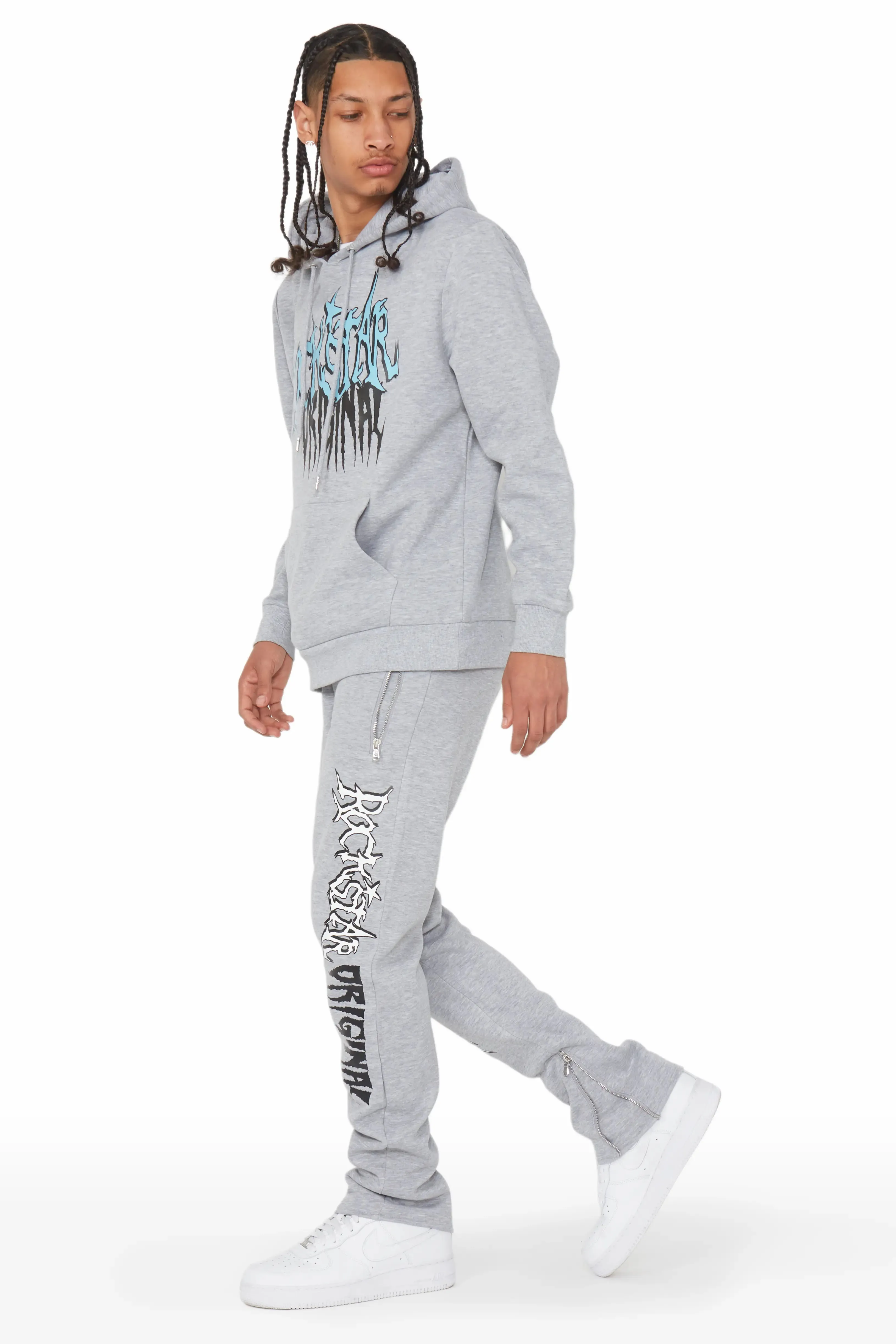 Foxx Heather Grey Slim Fit Track Set sold by Rockstar Original product image thumbnail 2