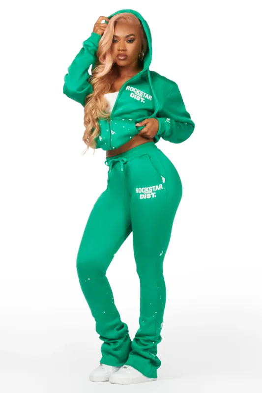 Halloway Green Zip Up Super Stacked Trackset sold by Rockstar Original
