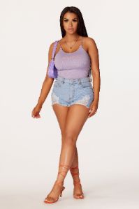Hailey Lavender Ribbed Bodysuit sold by Rockstar Original