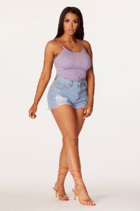Hailey Lavender Ribbed Bodysuit sold by Rockstar Original