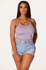 Hailey Lavender Ribbed Bodysuit sold by Rockstar Original