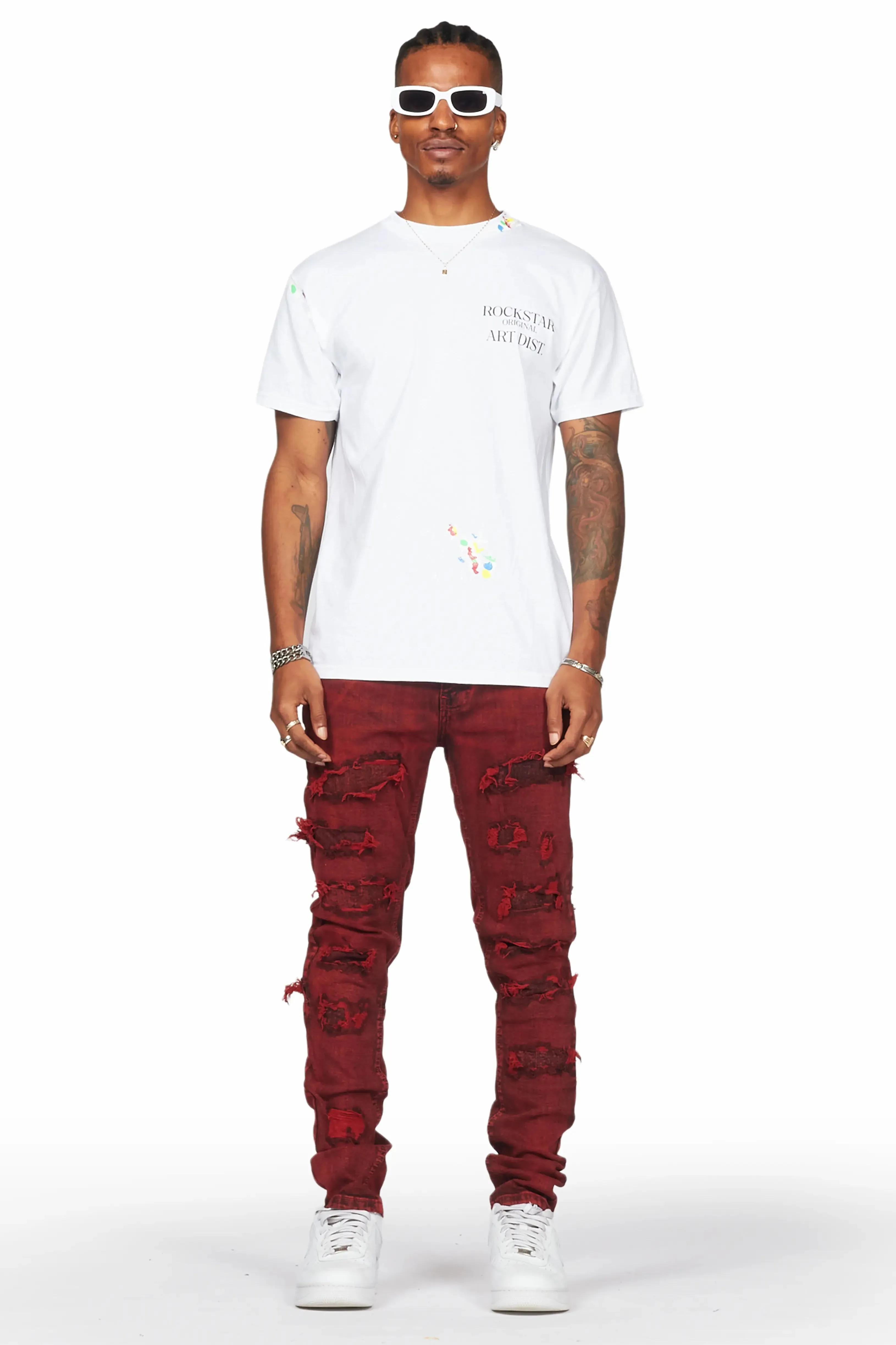 Dalit Red Under Patch Skinny Fit Jean sold by Rockstar Original product image thumbnail 3