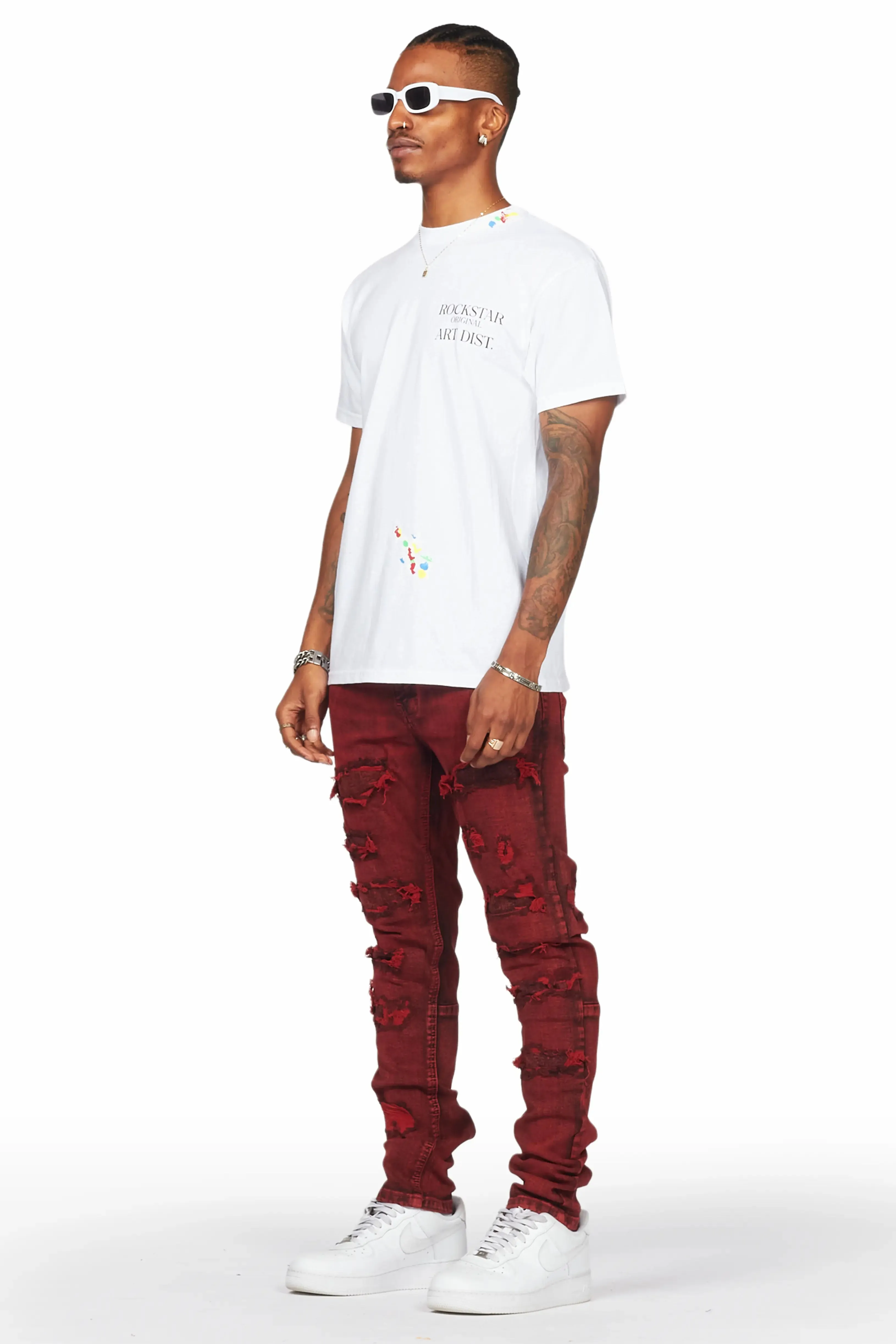 Dalit Red Under Patch Skinny Fit Jean sold by Rockstar Original product image thumbnail 4