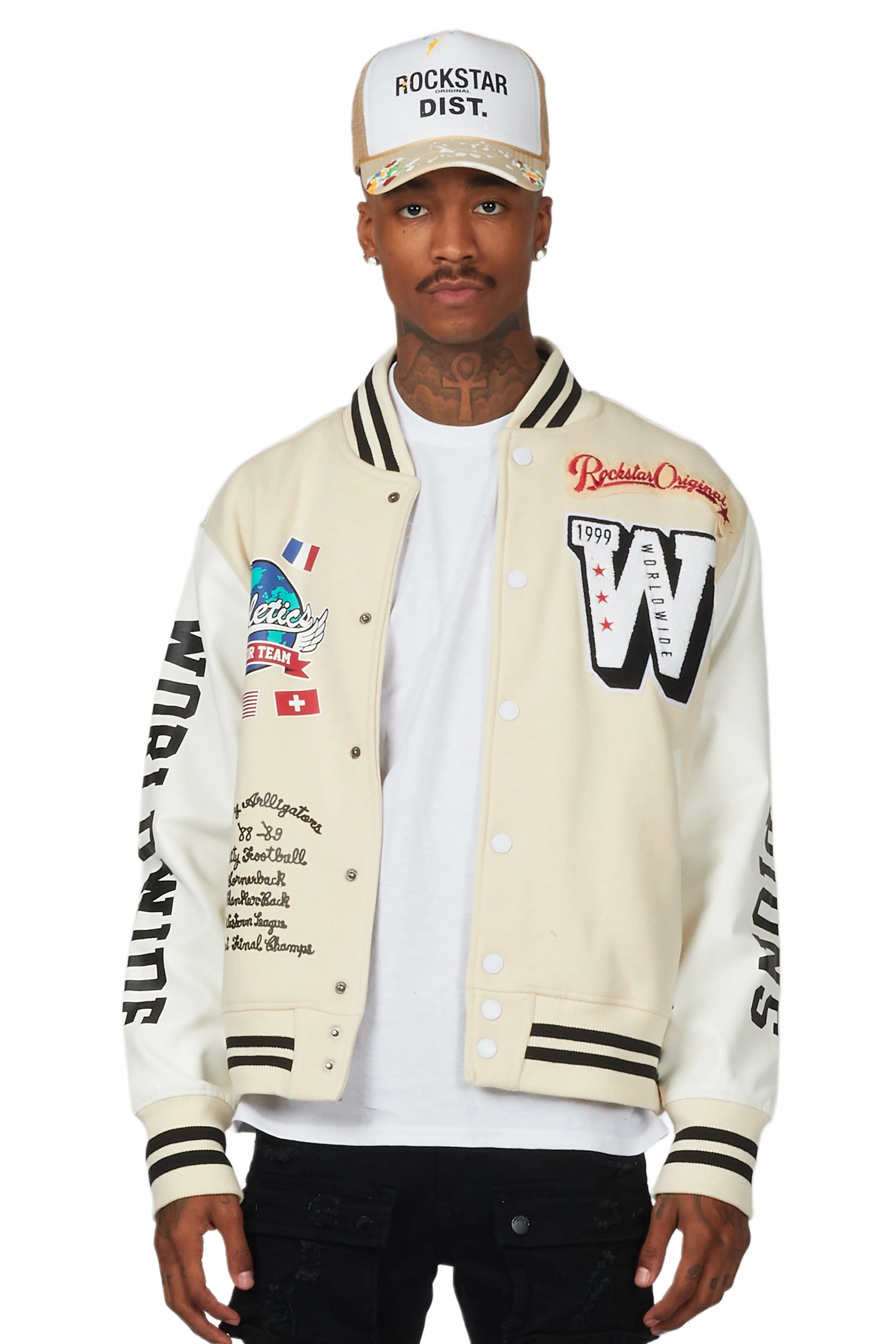 Izumi Cream Varsity Jacket sold by Rockstar Original