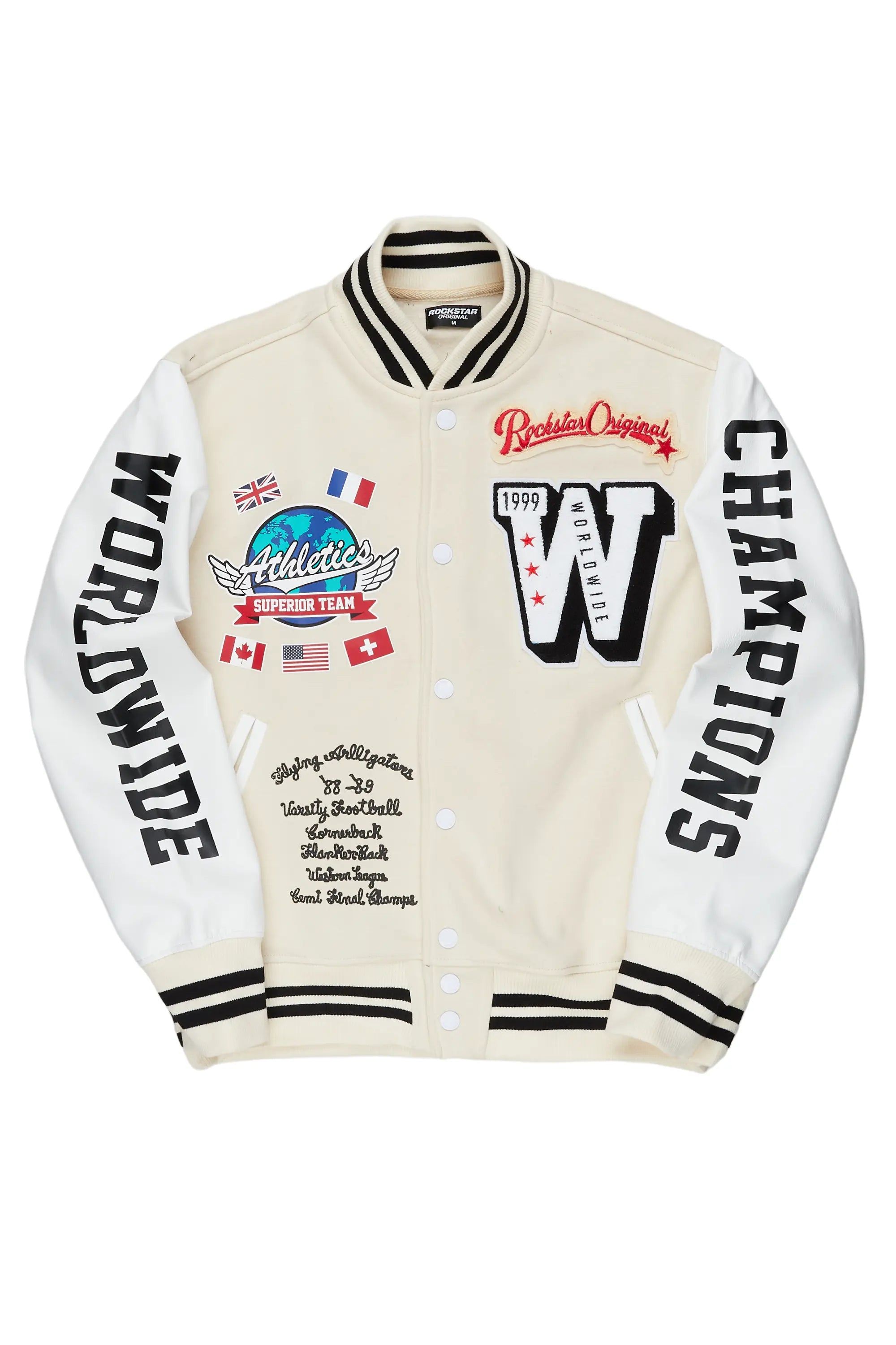 Izumi Cream Varsity Jacket sold by Rockstar Original product image thumbnail 2