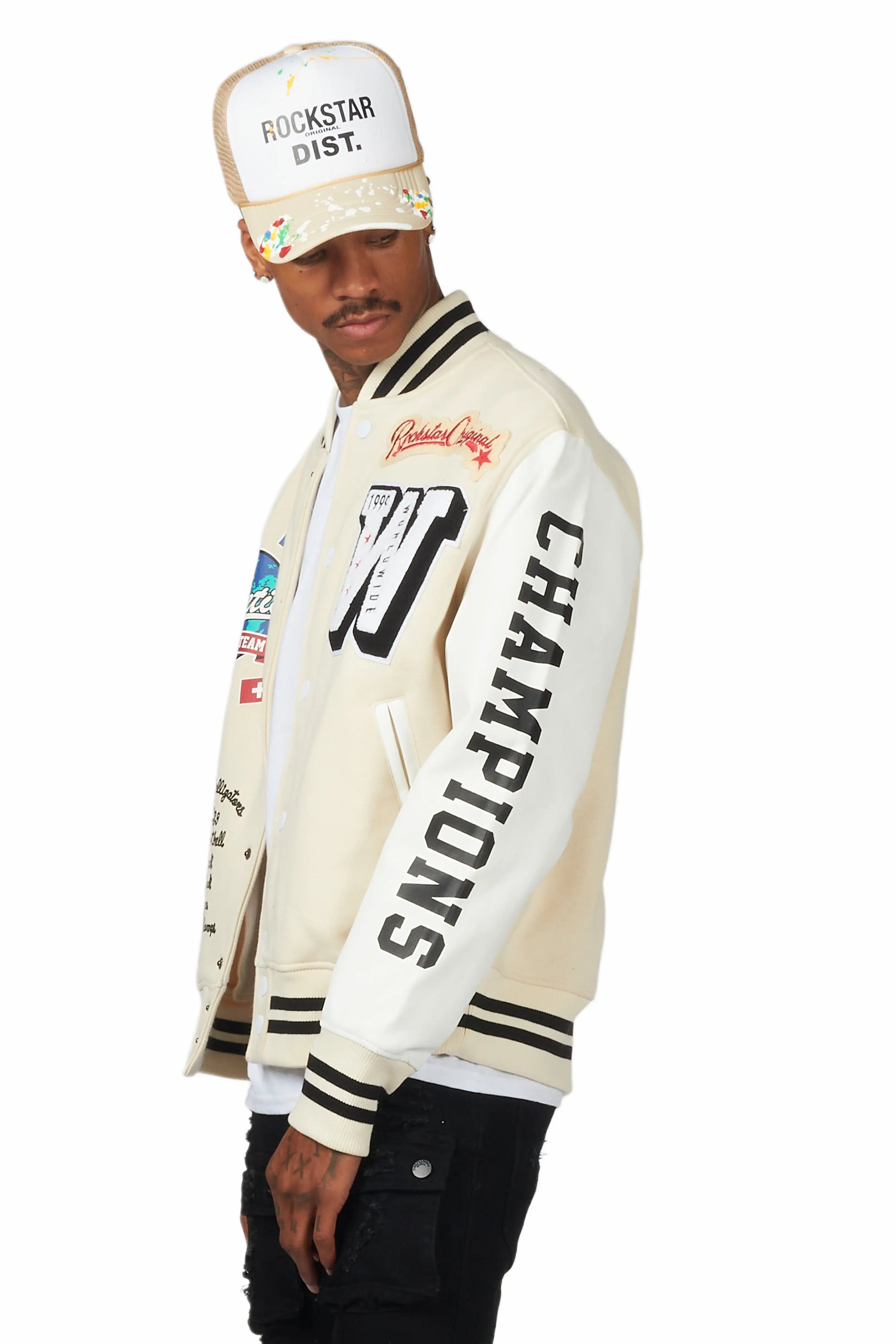Izumi Cream Varsity Jacket sold by Rockstar Original product image thumbnail 5