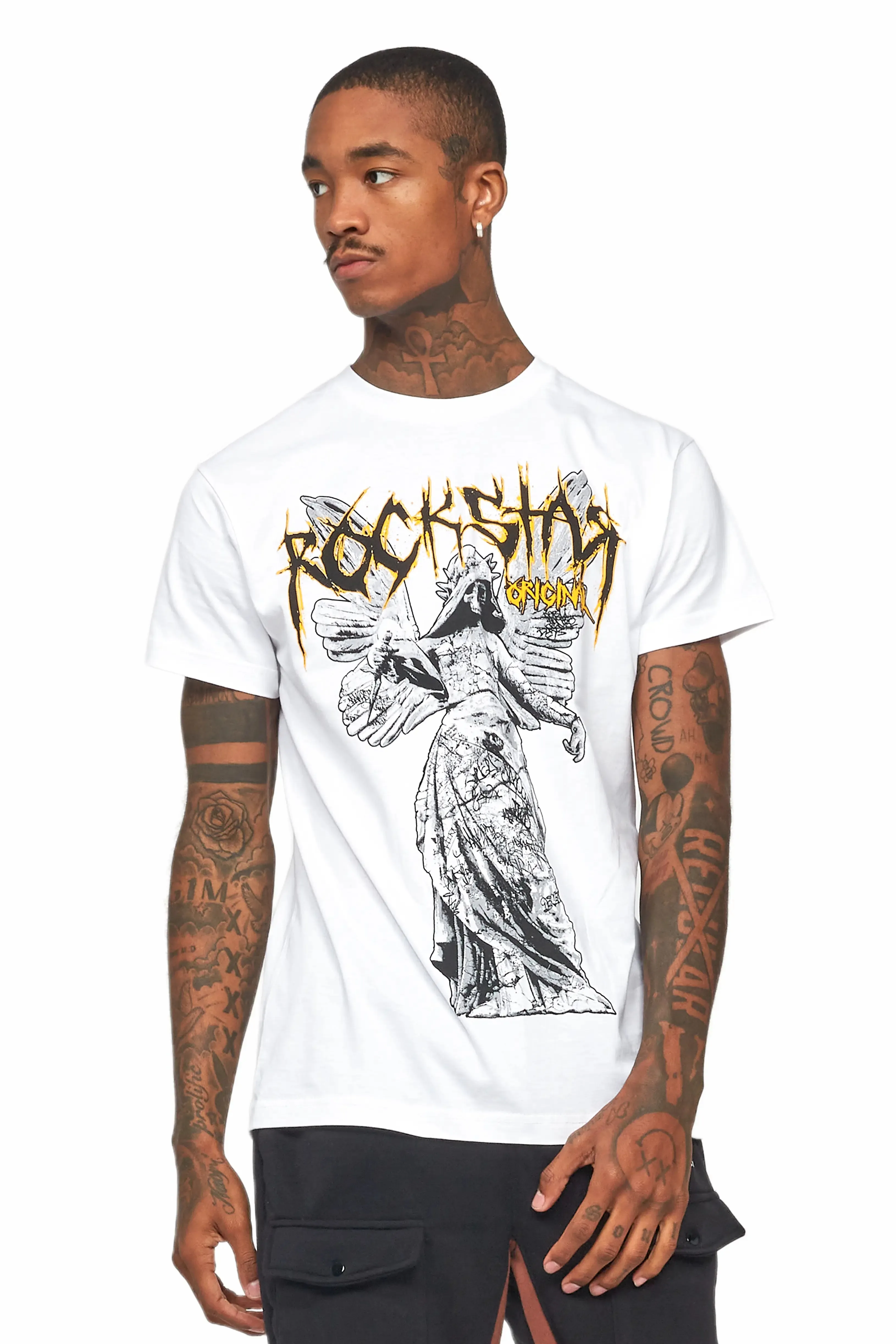 Mathias White Graphic T-Shirt sold by Rockstar Original