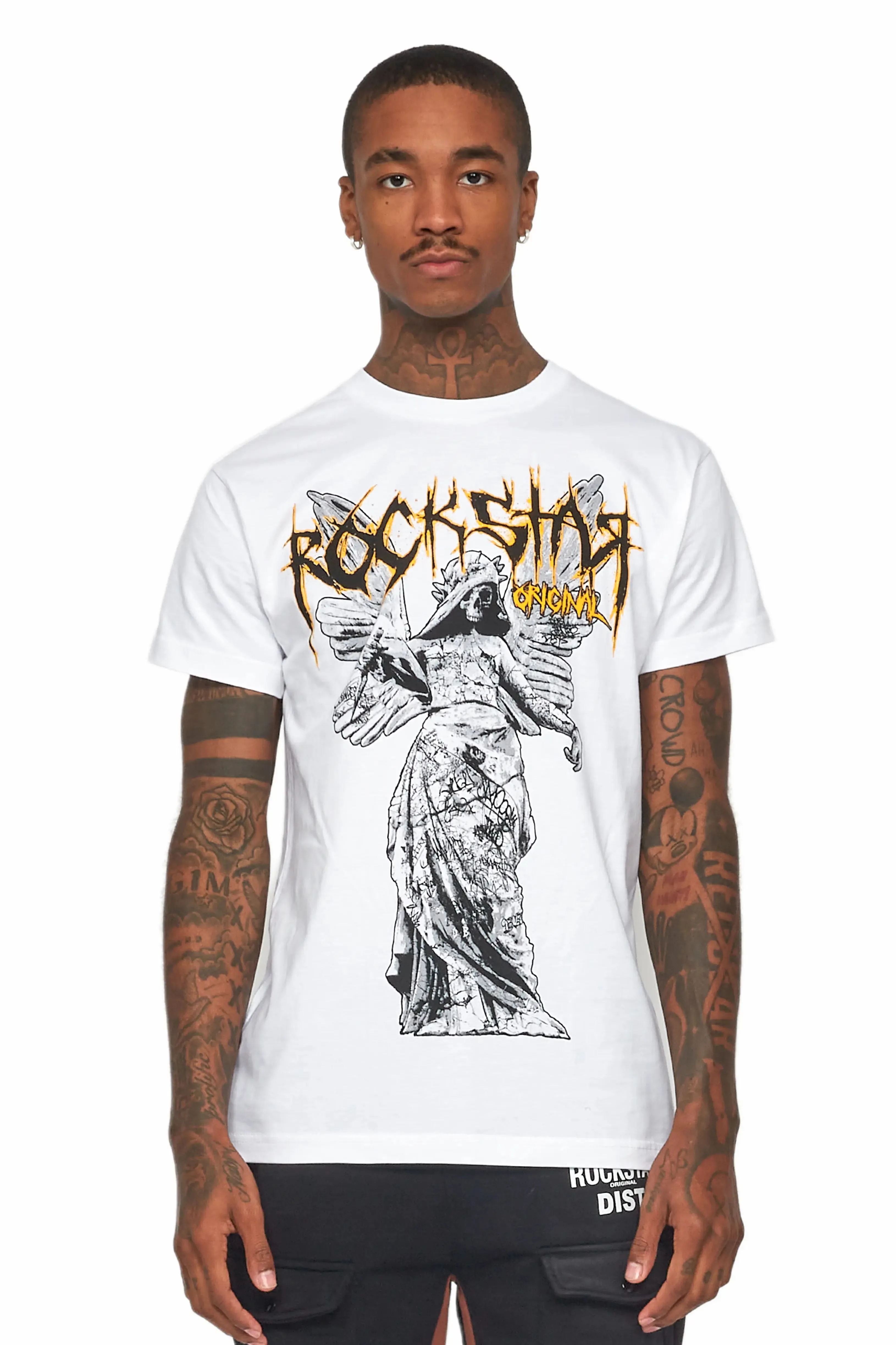 Mathias White Graphic T-Shirt sold by Rockstar Original product image thumbnail 4