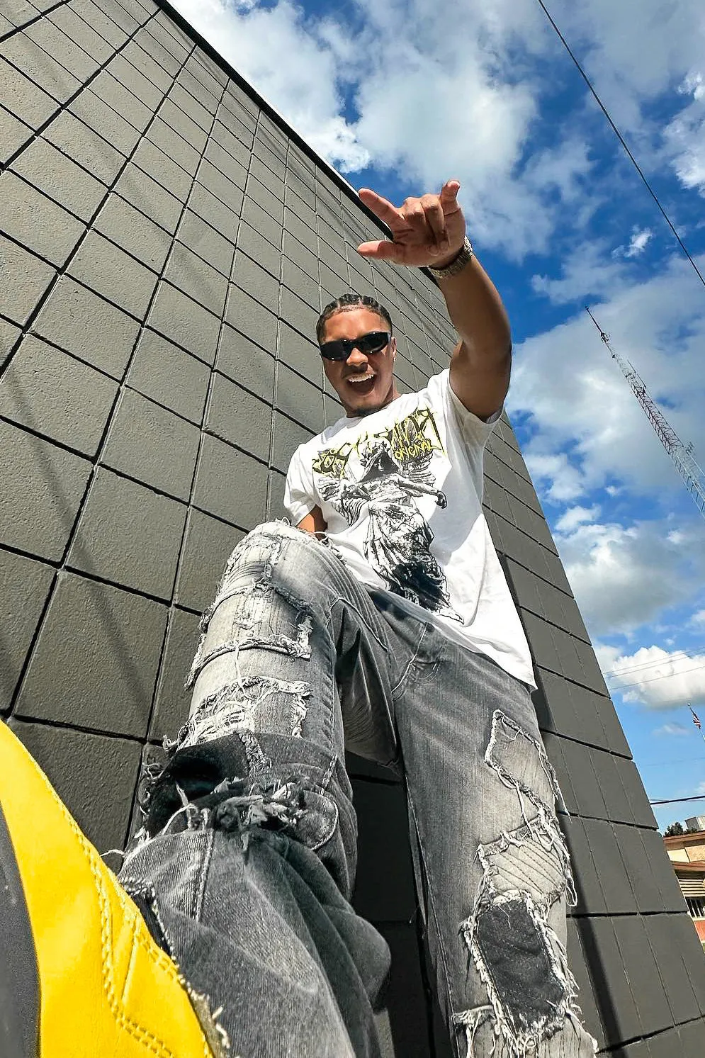 Mathias White Graphic T-Shirt sold by Rockstar Original product image thumbnail 3