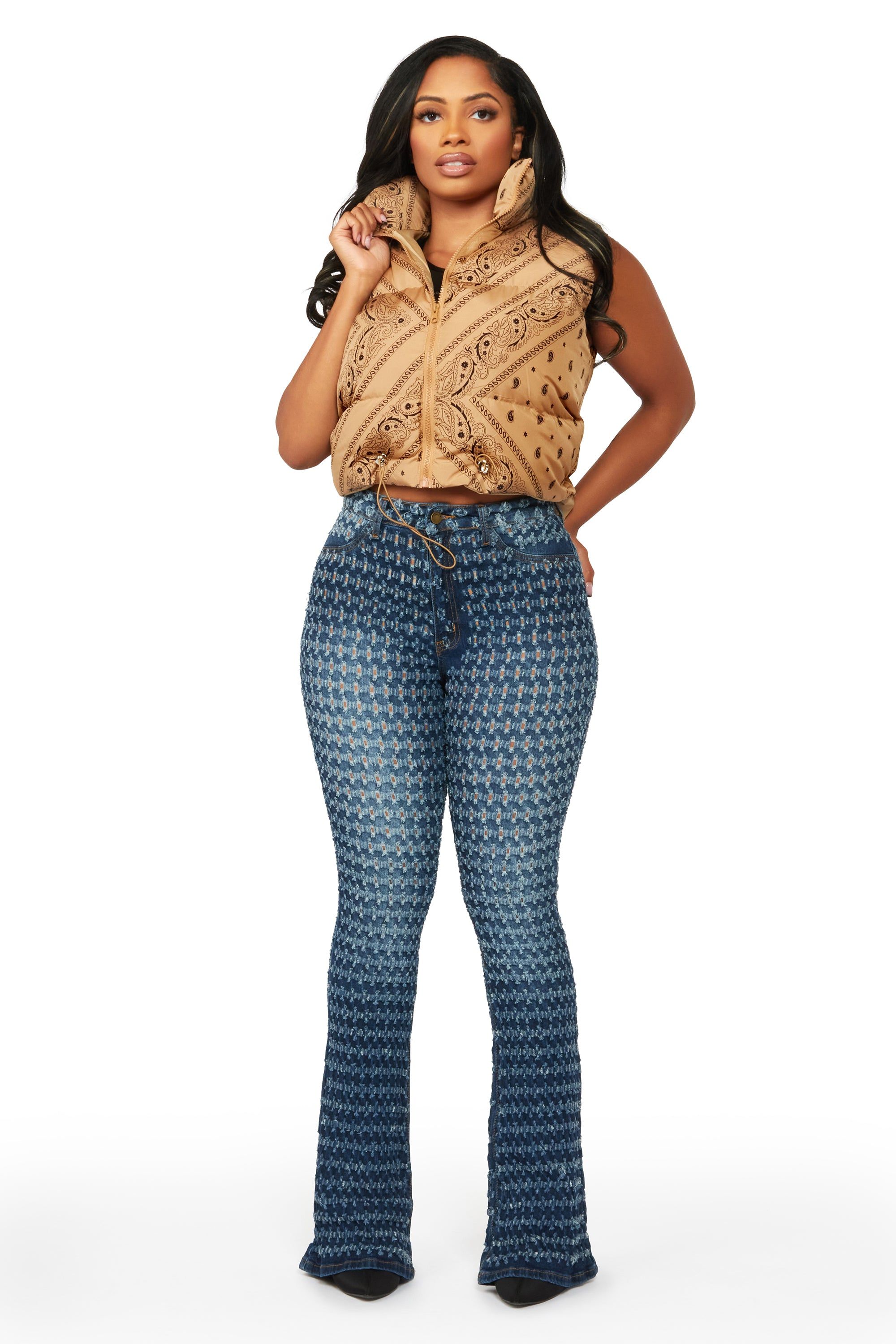 Olivyn Tan Bandana Print Puffer Vest sold by Rockstar Original product image thumbnail 5