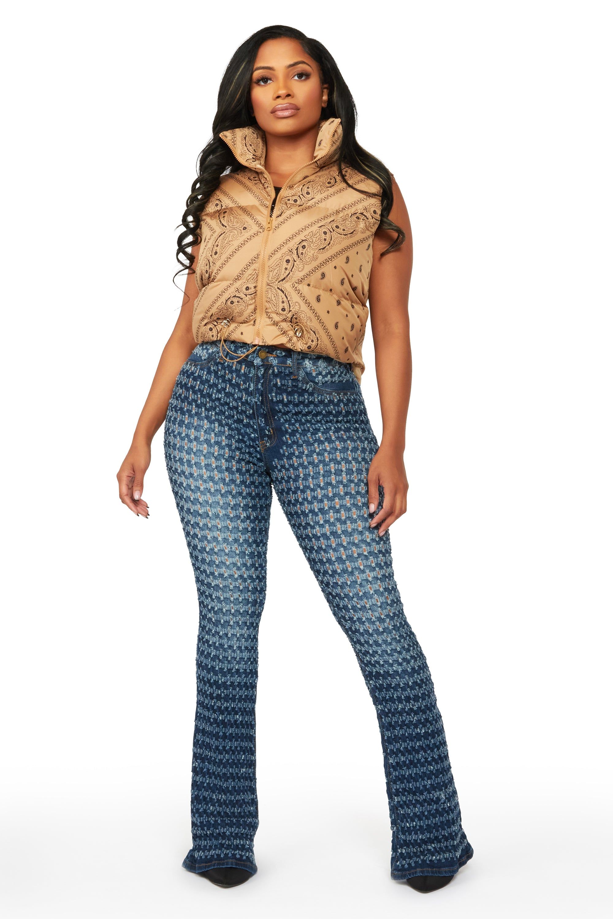 Olivyn Tan Bandana Print Puffer Vest sold by Rockstar Original product image thumbnail 4