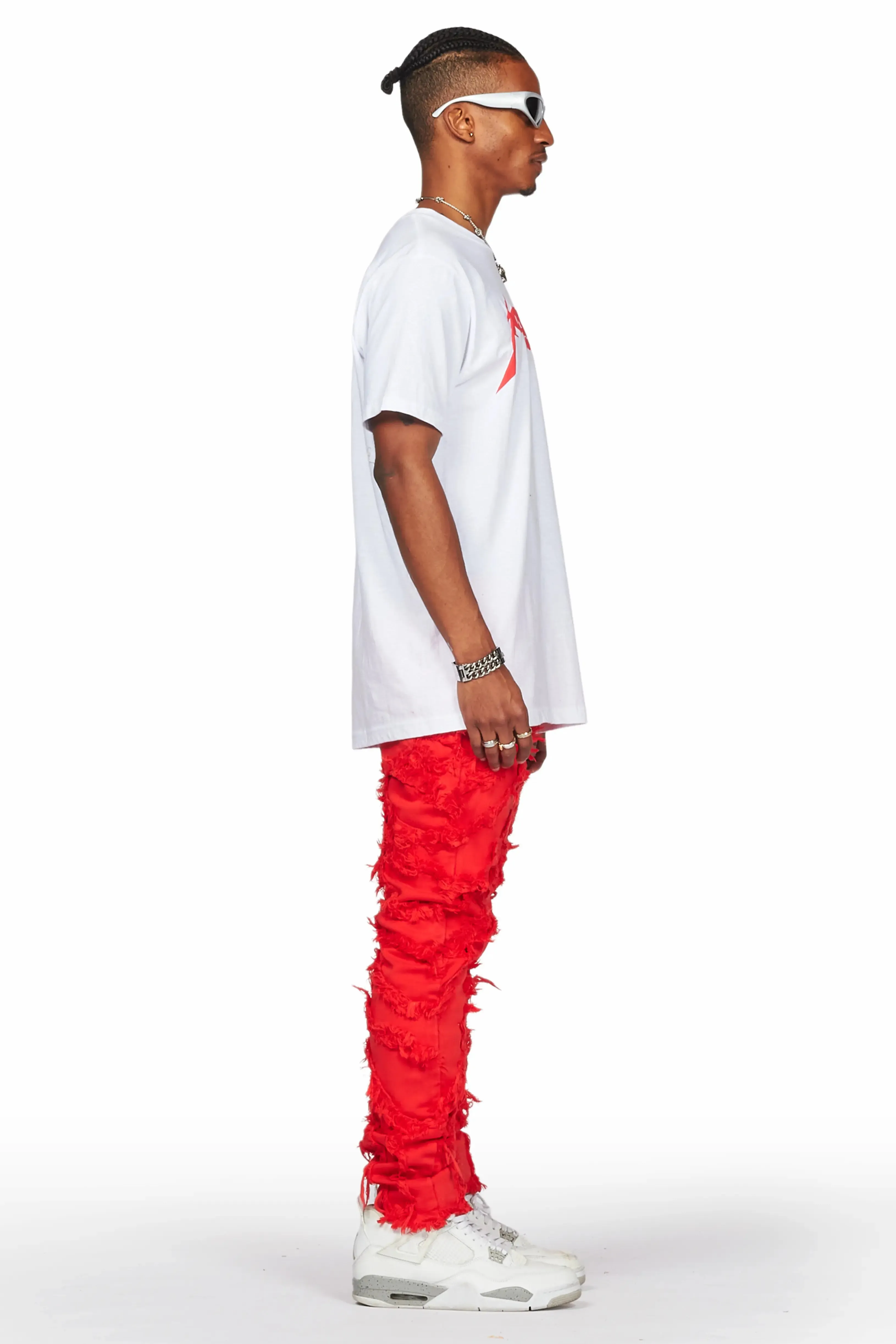 Balta Red Diagonal Patch Skinny Fit Jean sold by Rockstar Original product image thumbnail 5