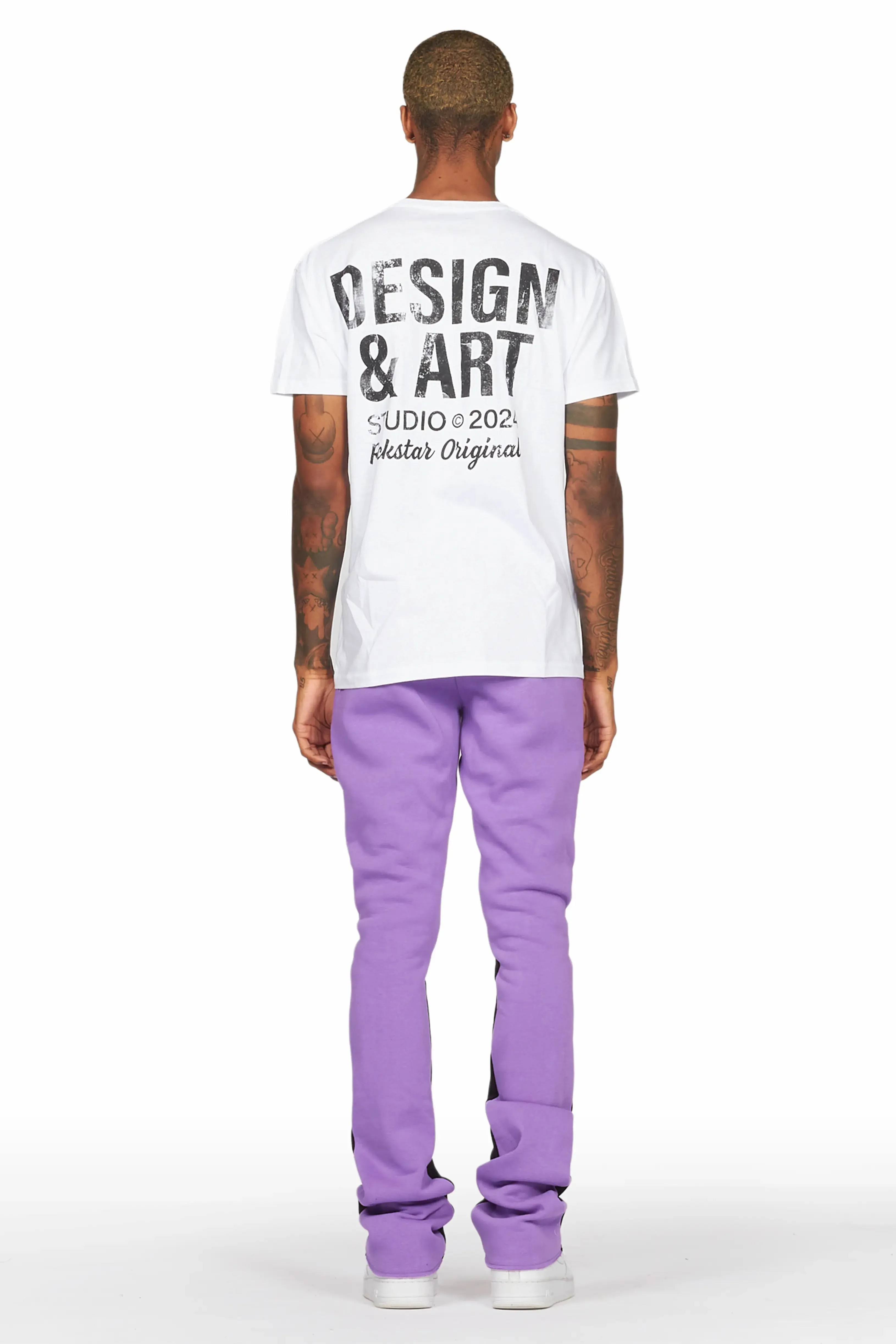 Mancha Purple/White T-Shirt Stacked Flare Track Set sold by Rockstar Original product image thumbnail 4