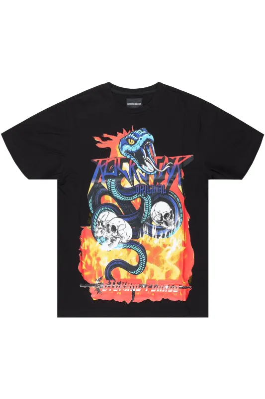 Viper Printed T-Shirt- Black sold by Rockstar Original