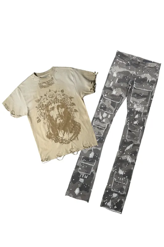Sempe Oversized T-Shirt & Petrus Super Stacked Flare Jean Bundle sold by Rockstar Original