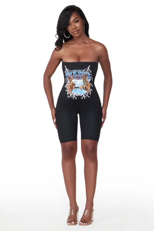 Kinsley Black Sleeveless Romper sold by Rockstar Original