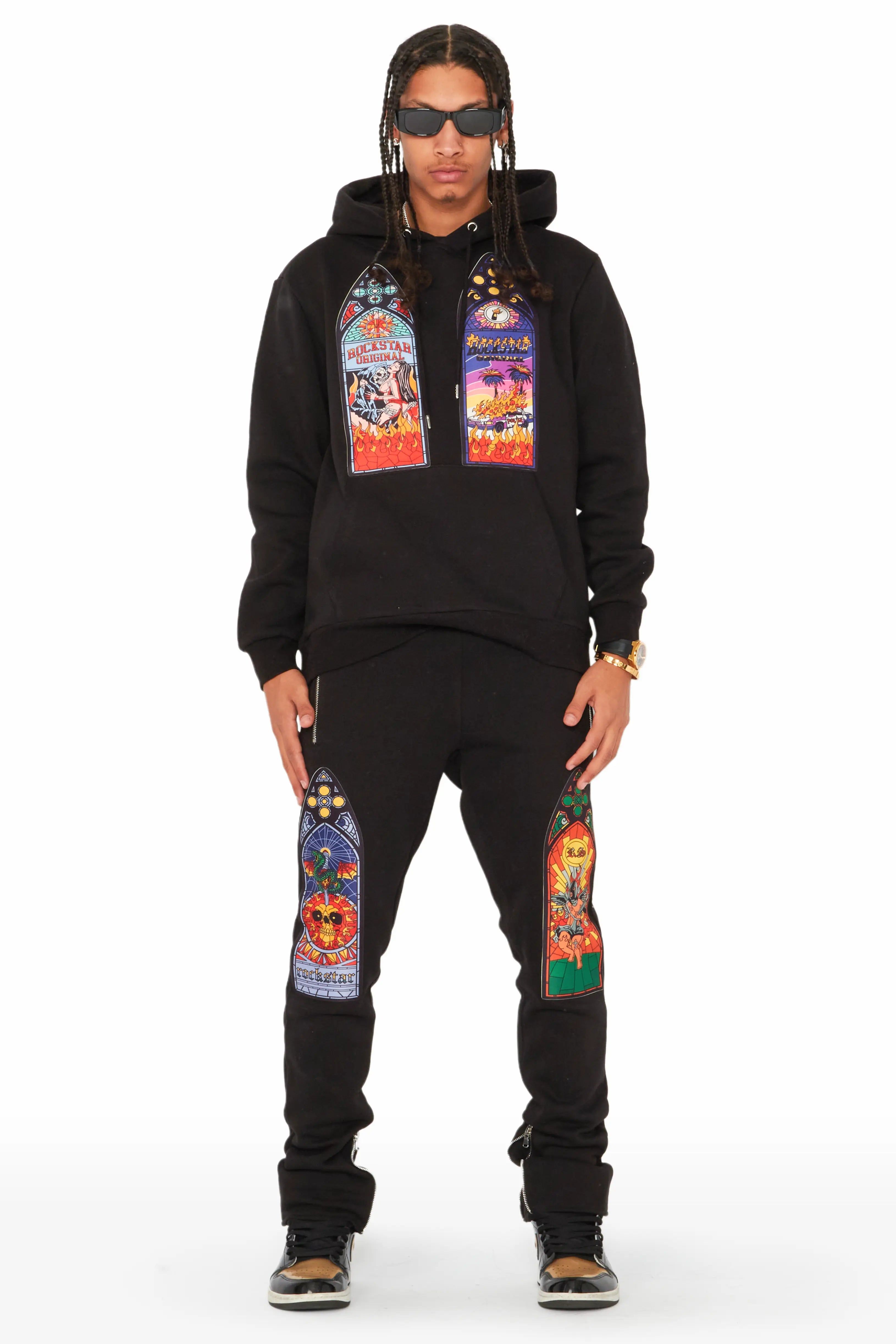 Hamish Black Slim Fit Track Set sold by Rockstar Original