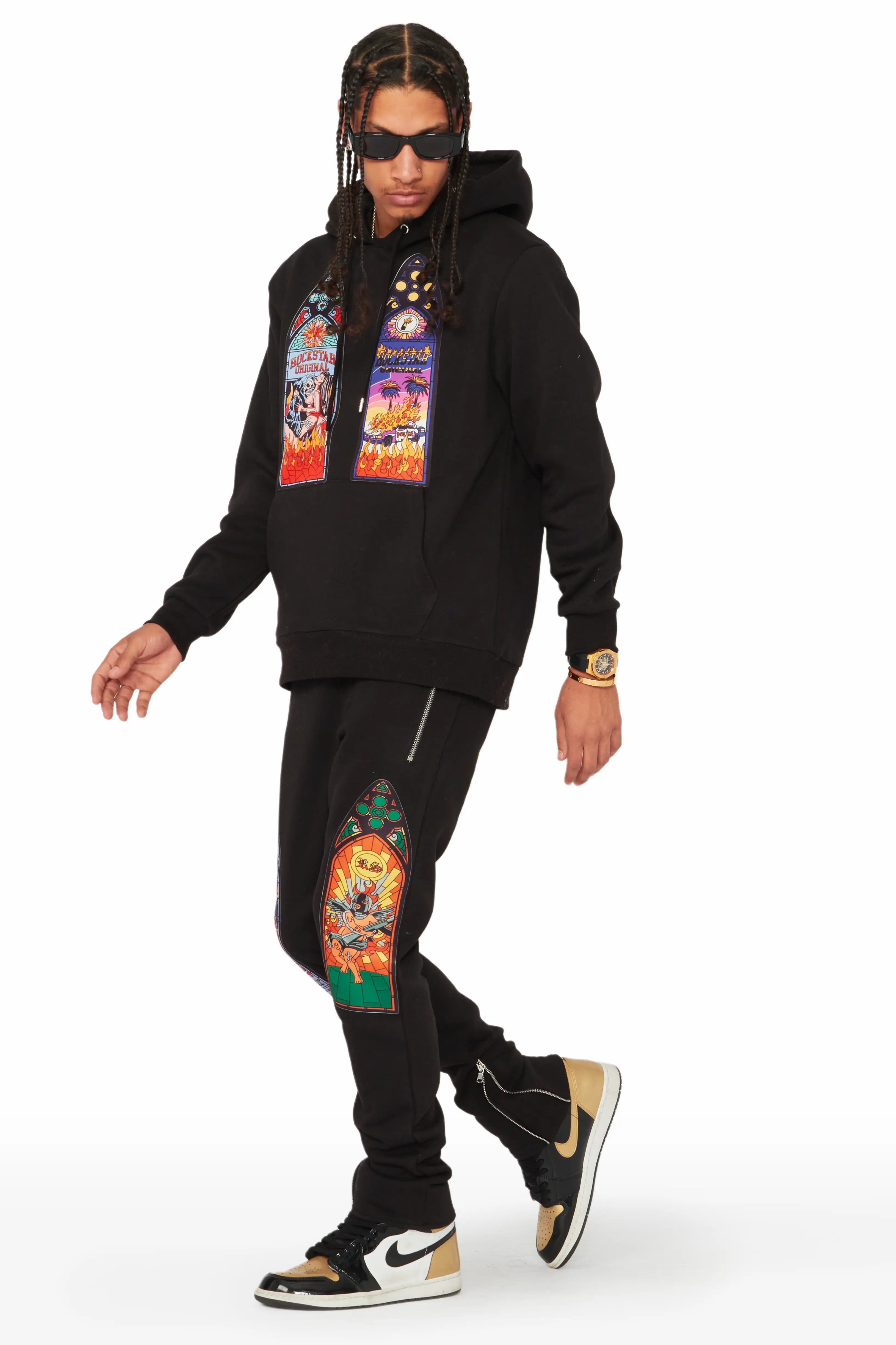 Hamish Black Slim Fit Track Set sold by Rockstar Original product image thumbnail 5