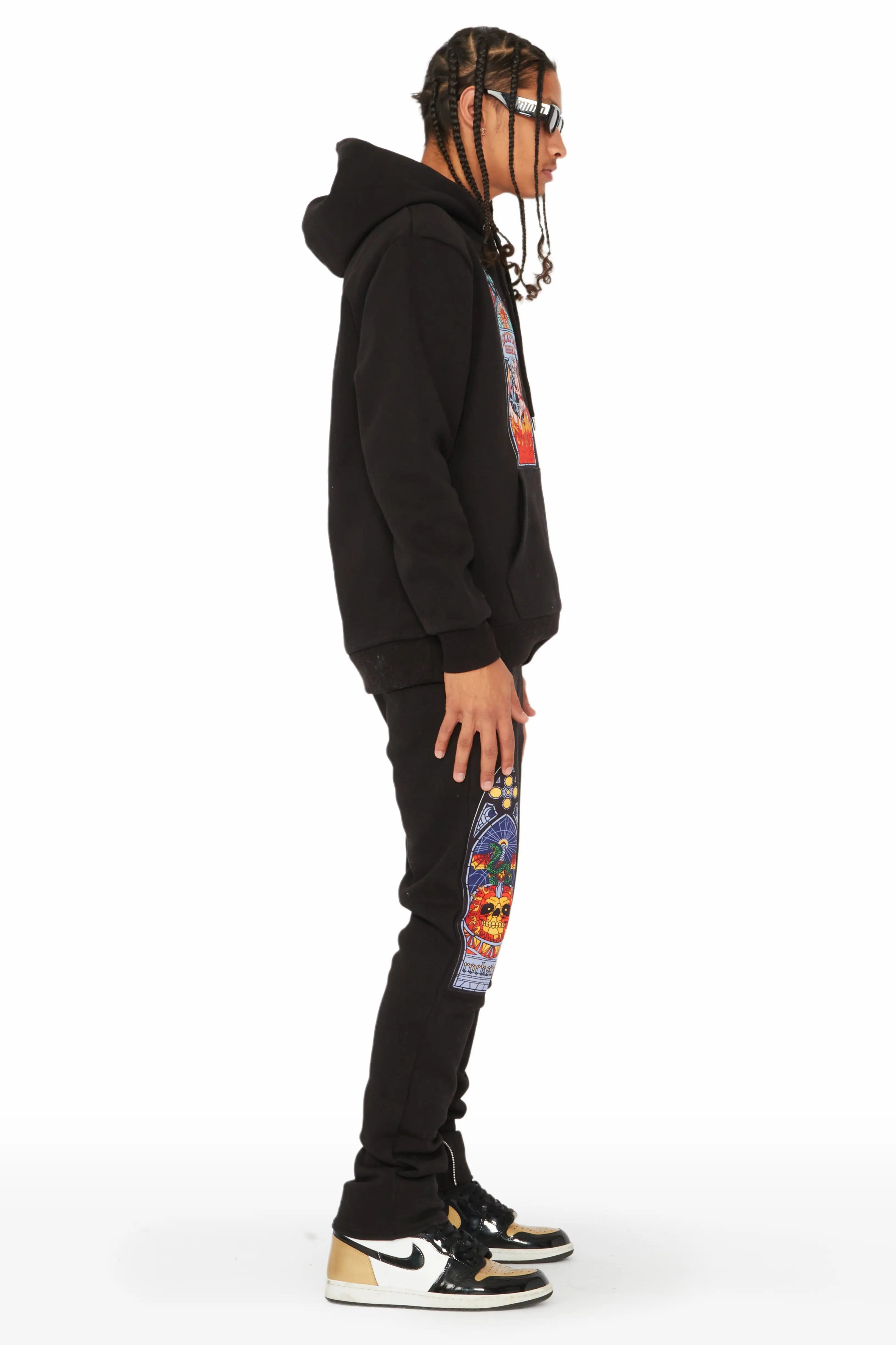 Hamish Black Slim Fit Track Set sold by Rockstar Original product image thumbnail 3