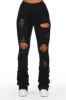 Takasia Black Distressed Super Stacked Jean sold by Rockstar Original